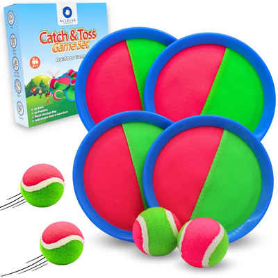 AllBlue products Spielzeug-Gartenset Outdoor Klettballspiel für Kinder - Wurfspiel-Set für 4 Spieler
