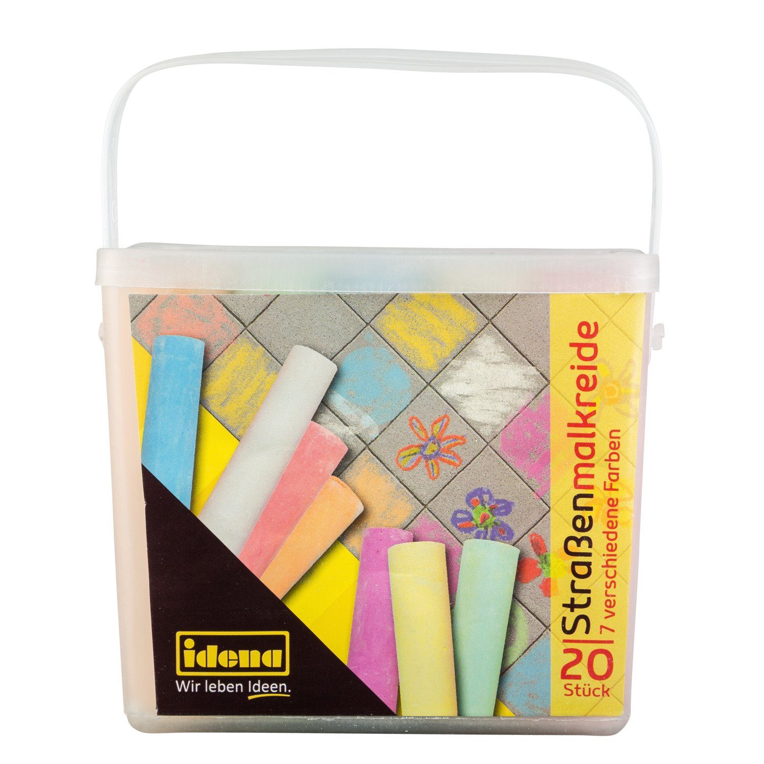 Idena Malkreide Idena Straßenmalkreide 7 Farben 20 Stück Box