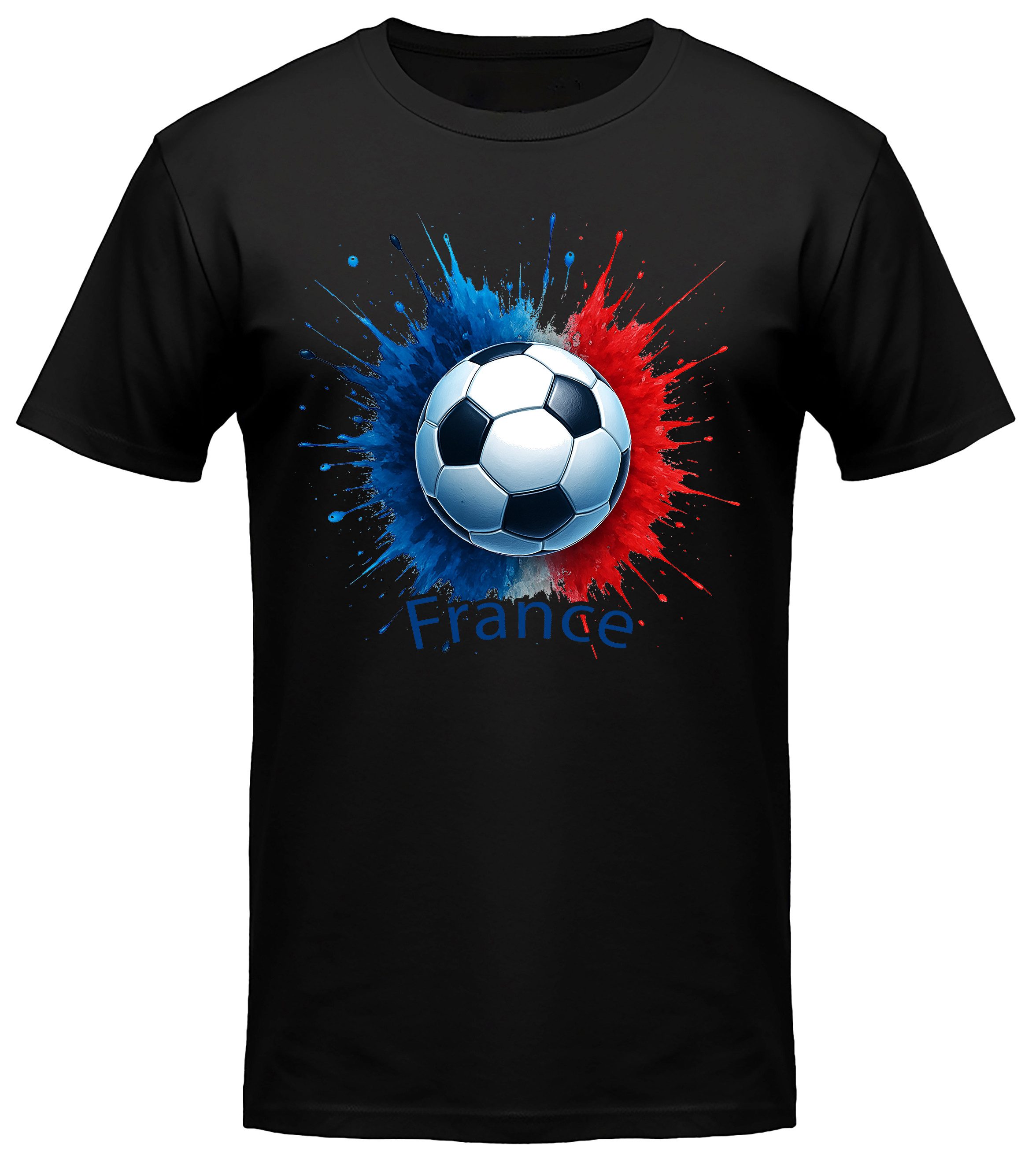 MyDesign24 T-Shirt Fussball Shirt - WM T-Shirt schwarz Herren und Damen Fussball kurzarm Frankreich Fan-Shirt i676