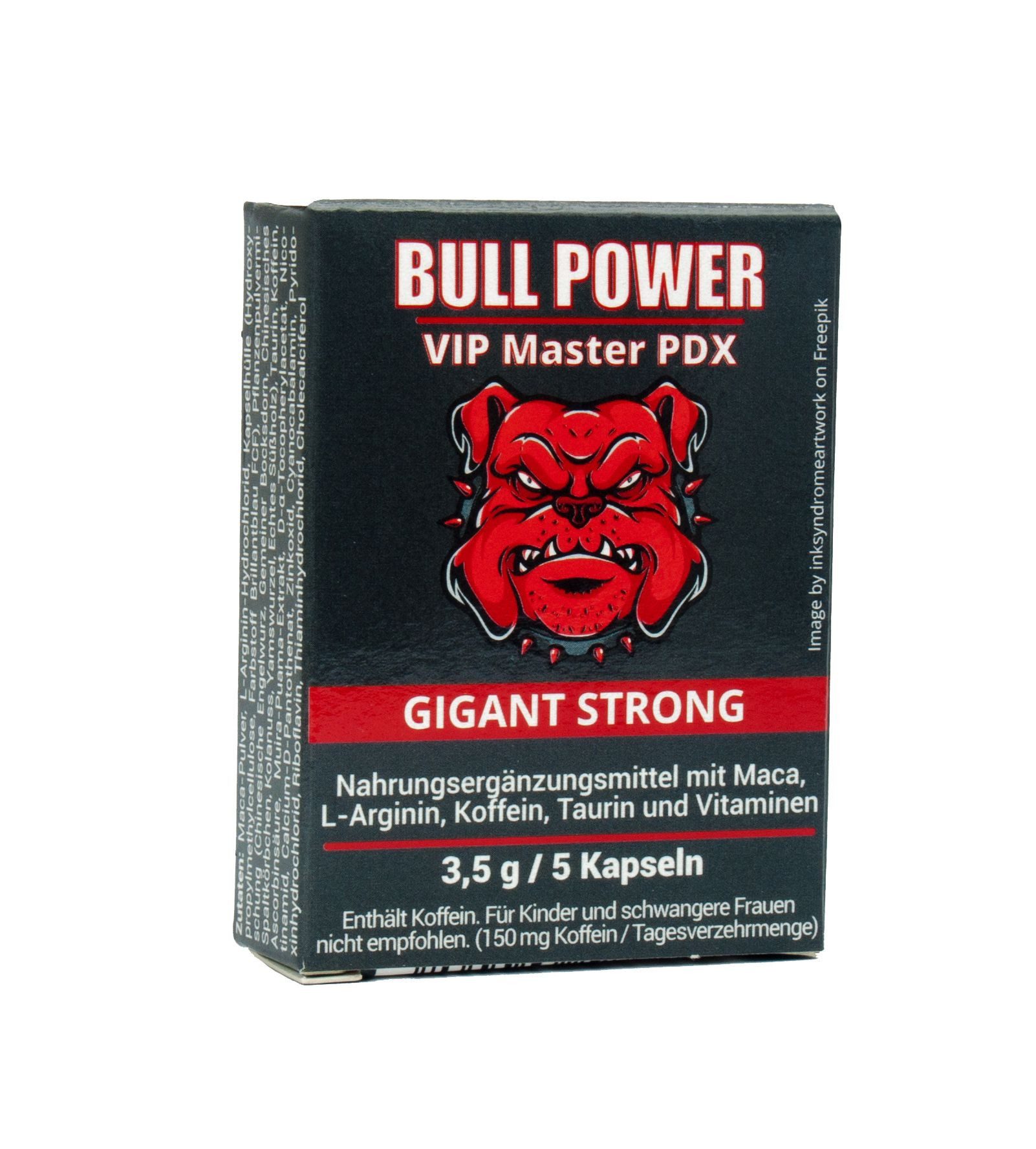 denu-shop Blaue Pillen Herbal Bull Power Strong für Männer Maca L-Arginin Taurin Kapsel, 1 er Packung à 5 St., 10 g