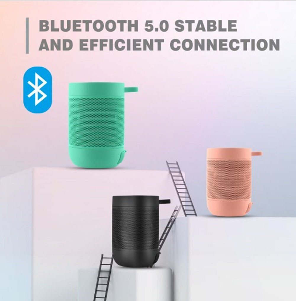 Musikbox 360° Bluetooth Bluetooth (Stereo Lautsprecher Box Bluetooth-Lautsprecher) Wasserdicht Lautsprecher autolock Tragbarer Sound,IPX7 mit black