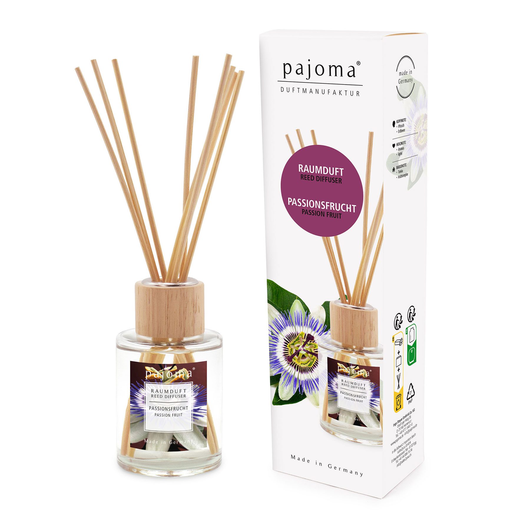 Levandeo® Luftbefeuchter, Raumduft 100ml Passionsfrucht Lufterfrischer Duftstäbchen Exotik