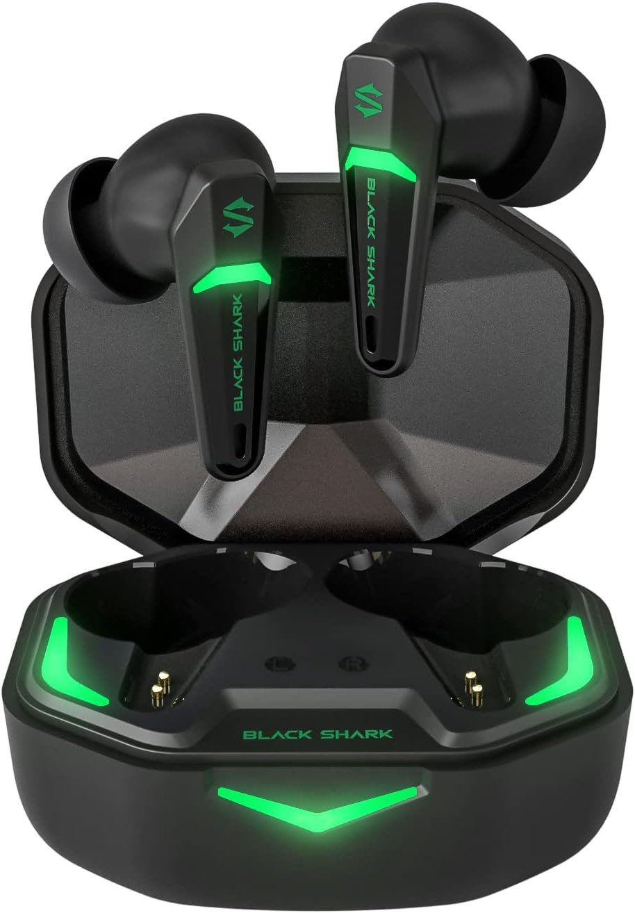 Black Shark Bluetooth 5.2 Kabellos mit Extrem Niedriger Latenz von 55 ms In-Ear-Kopfhörer (Experten abgestimmter Ton mit übergroßen Treibern für beeindruckenden Klang., mit Dual-Modi 10-mm-Treiber 35 h Spielzeit IPX4 Wasserdicht 4Mikrofone)