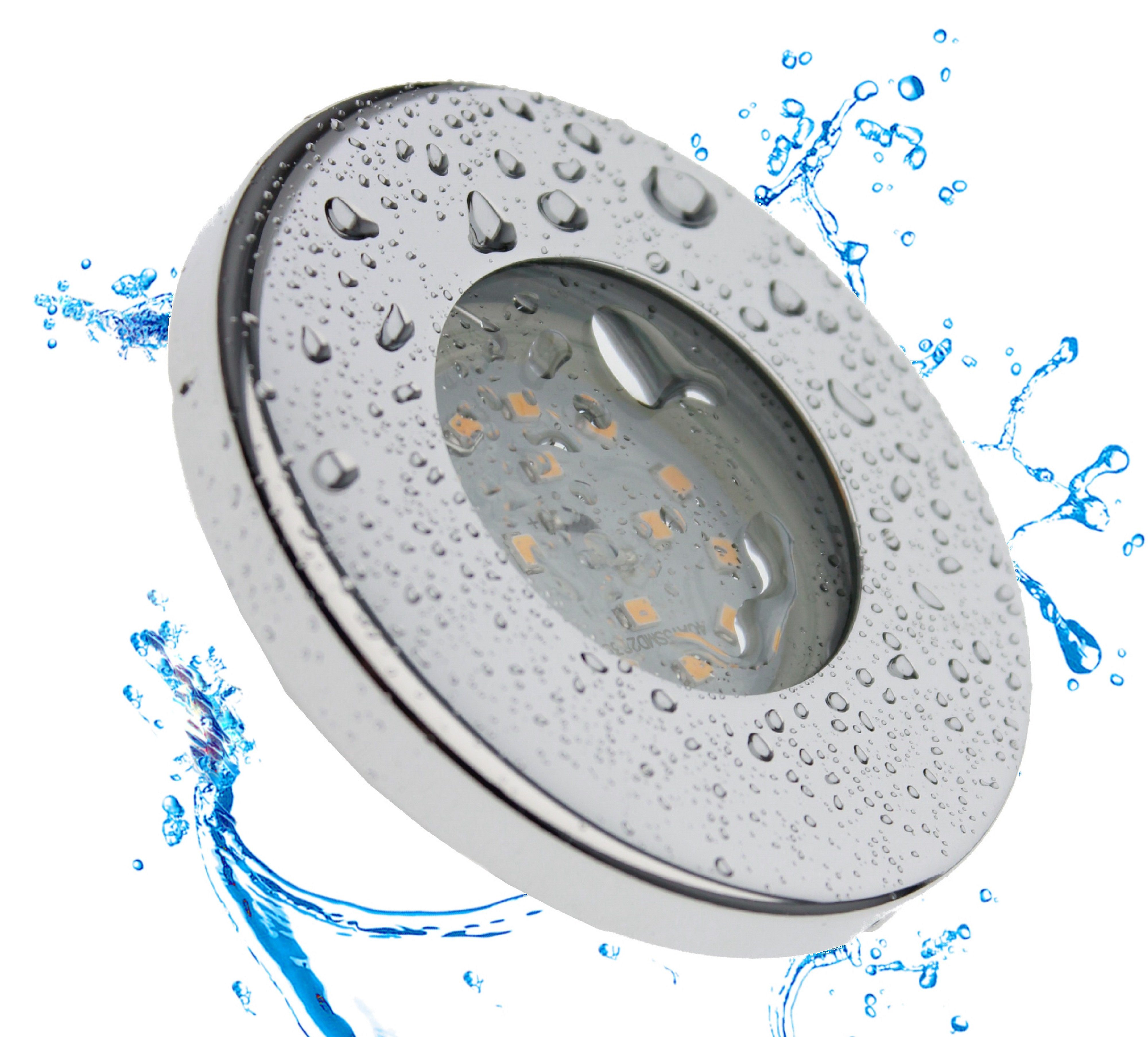 TRANGO Einbauleuchte, 6er Set 6729IP65-068-AK Einbaustrahler IP65 in Chrom Rund Badleuchte Bad Einbauleuchte, Deckenspots, Einbauspots, Deckenleuchte incl. 6x GU10 Keramik Fassung, besten geeignet für Bad, Sauna, Außen, Feuchtraum
