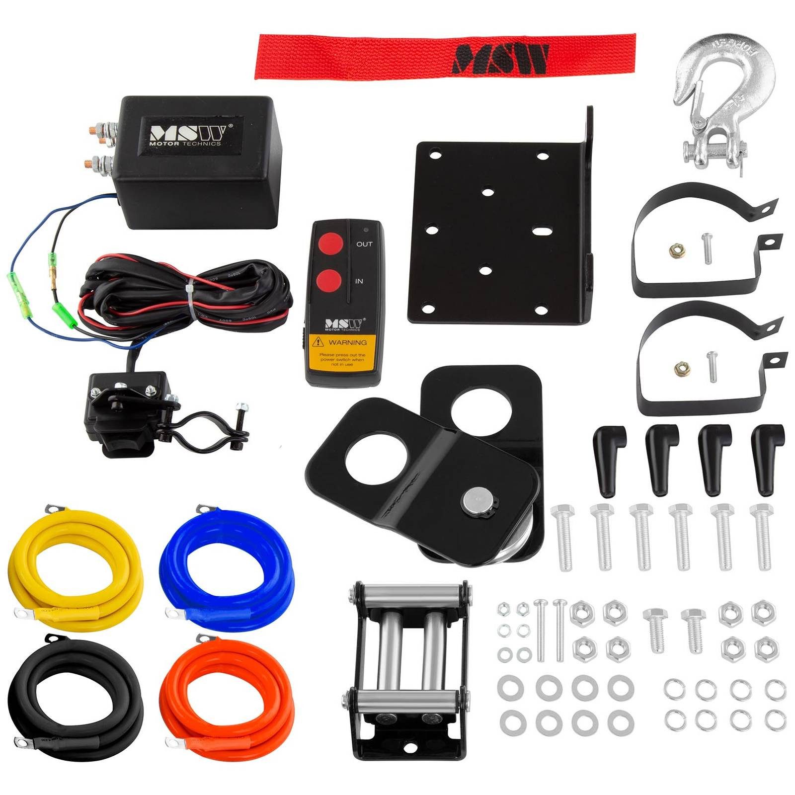 MSW Seilwinde 2040 kg 12 V Elektrische Seilzug Offroad Motorwinde – Bild 4 von 5