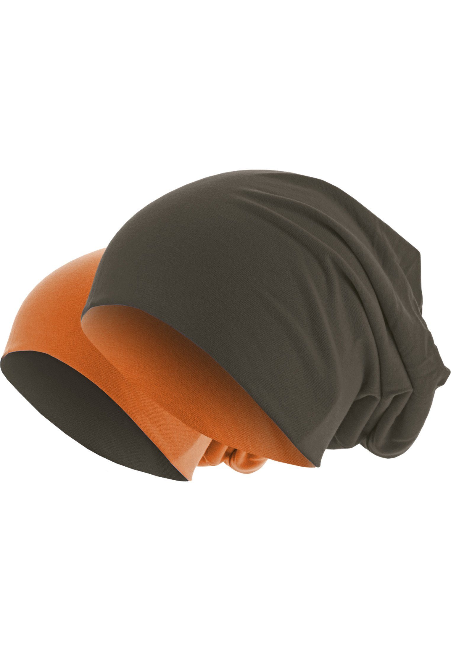 MSTRDS Beanie Accessoires Jersey Beanie reversible (1-St) chocolate/orange | 