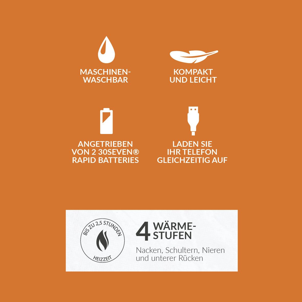 30seven Jagdweste beheizte Weste Regular Fit Herren - Khaki 5V Set inkl. 2 Powerbanks & Ladegeräte