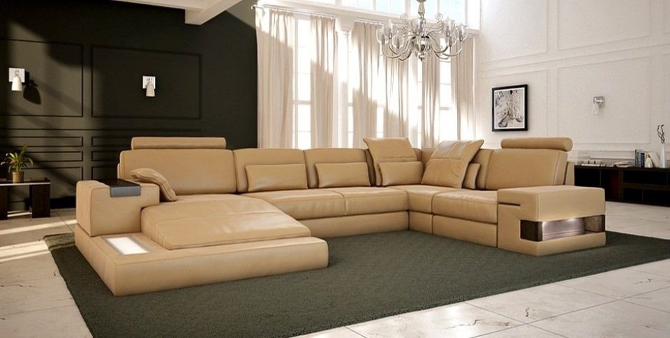 JVmoebel Ecksofa Designer Beiges Sofa Couch Polster Wohnlandschaft Sofas Co günstig online kaufen