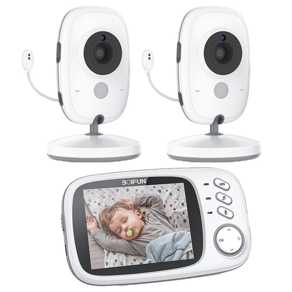 Babyphone Babyphone mit 2 Kameras 3.2 Zoll Digital LCD Bildschirm Wireless