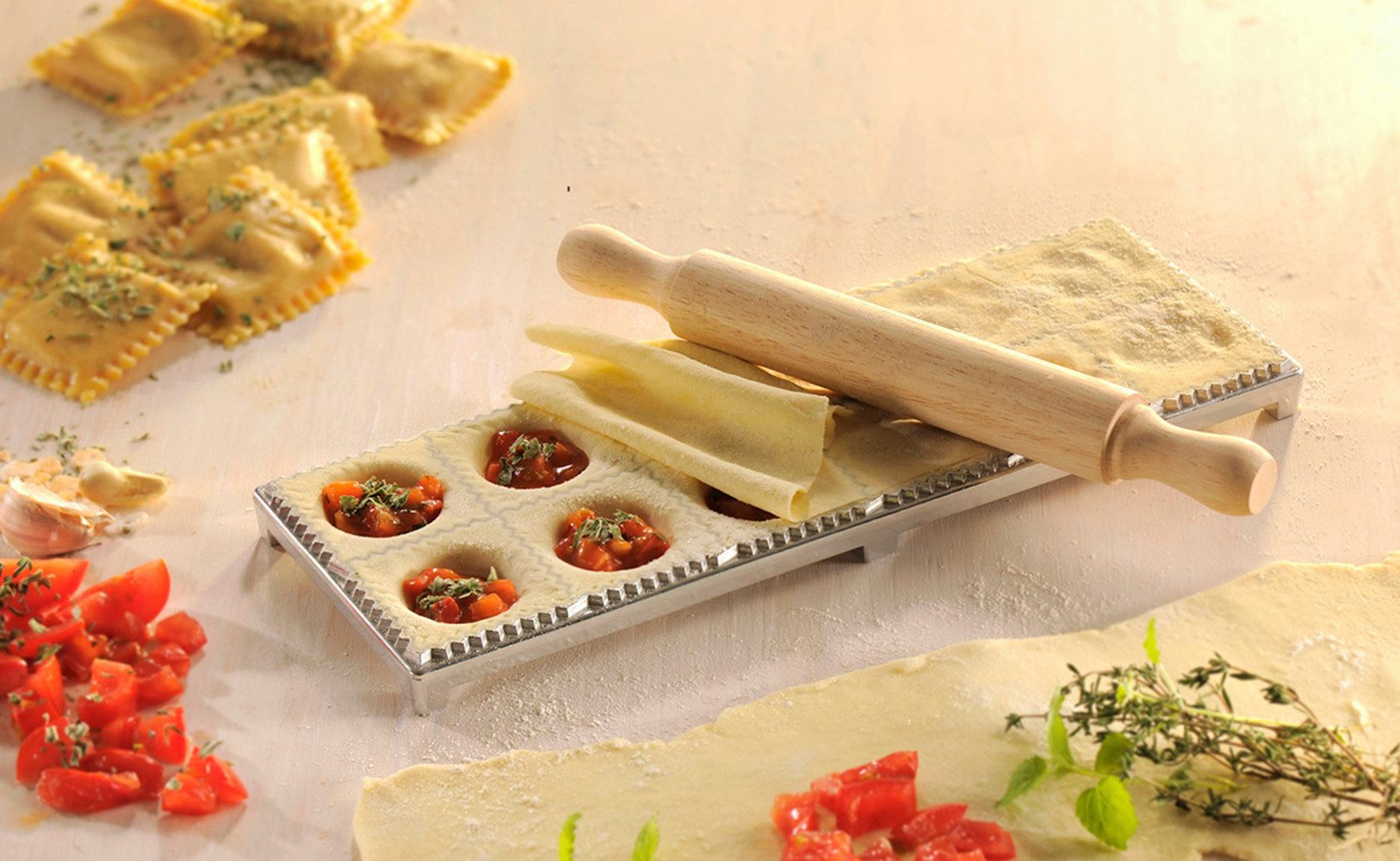 GEFU Ravioliform TASCA, (Set 3-tlg), platzsparendes Design, ideal für Ravioli und Maultaschen