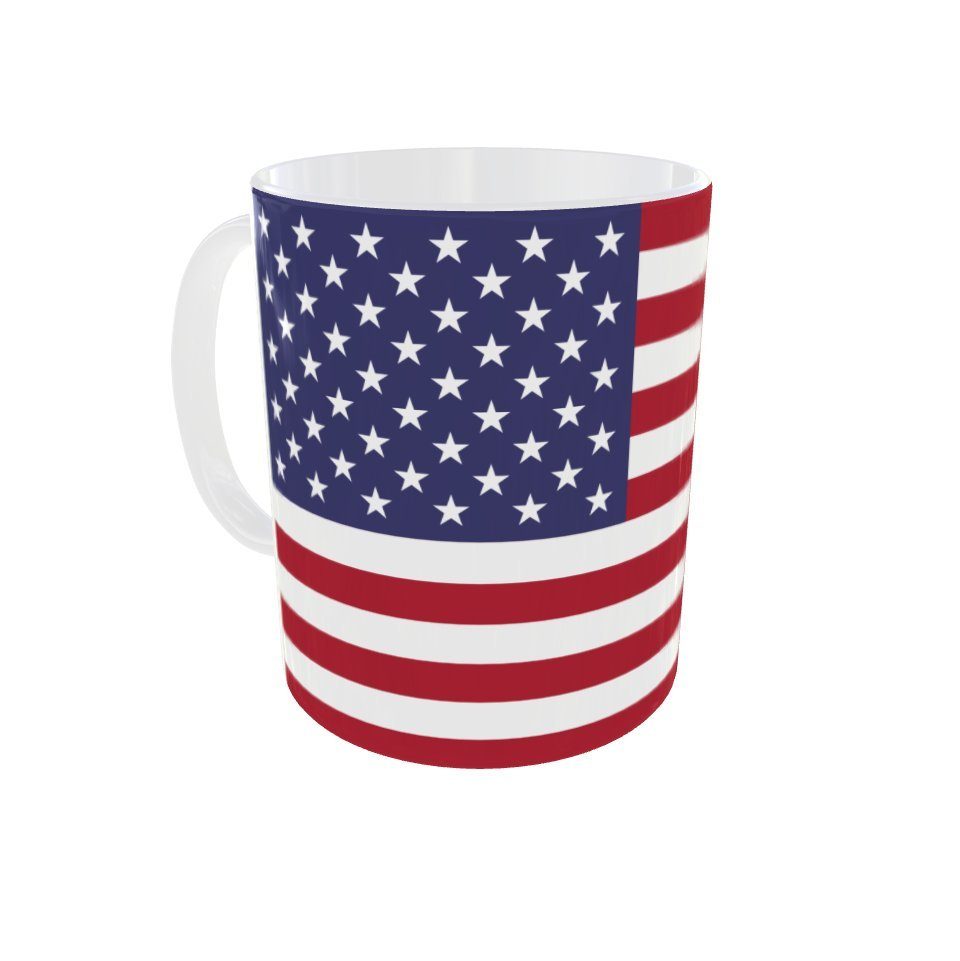 Kaffeetasse Flagge Becher US USA Kaffee Coffeecup Tasse Amerika Tasse Tinisu Pot