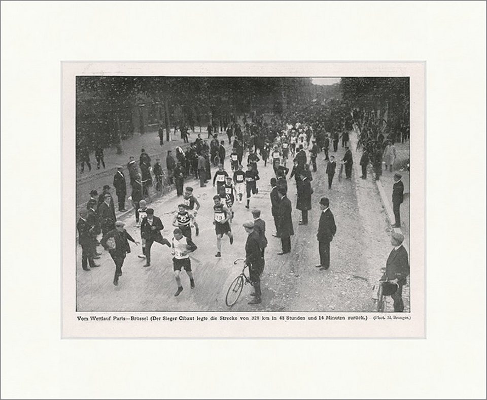 Kunstdruck Vom Wettlauf ParisBrüssel 1909 Sport Leichtathletik Laufen