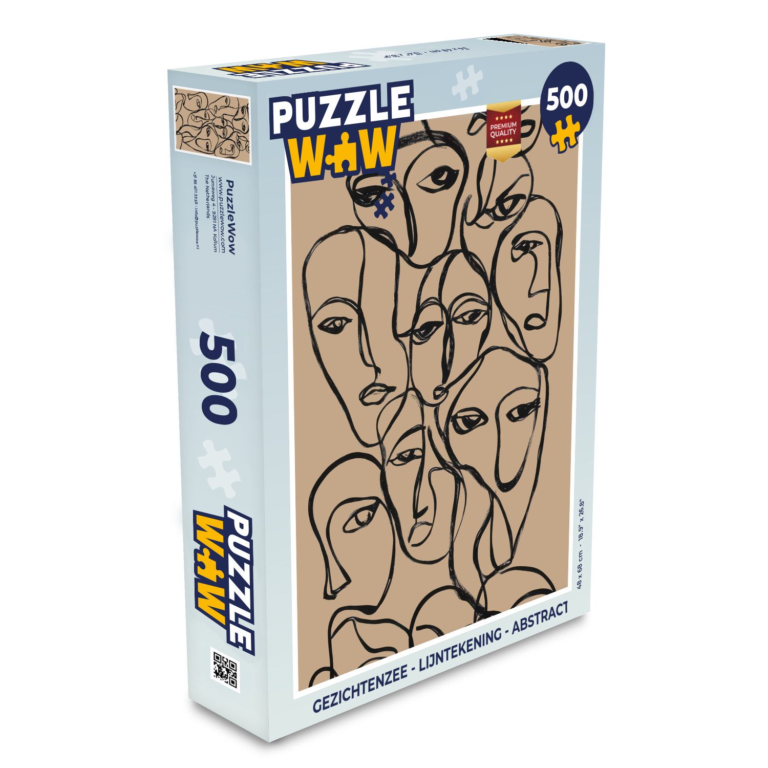 MuchoWow Puzzle Meer von Gesichtern - Strichzeichnung - Abstrakt, 500 Puzzleteile, Foto-Puzzle, Bilderrätsel, Puzzlespiele, Spielzeug