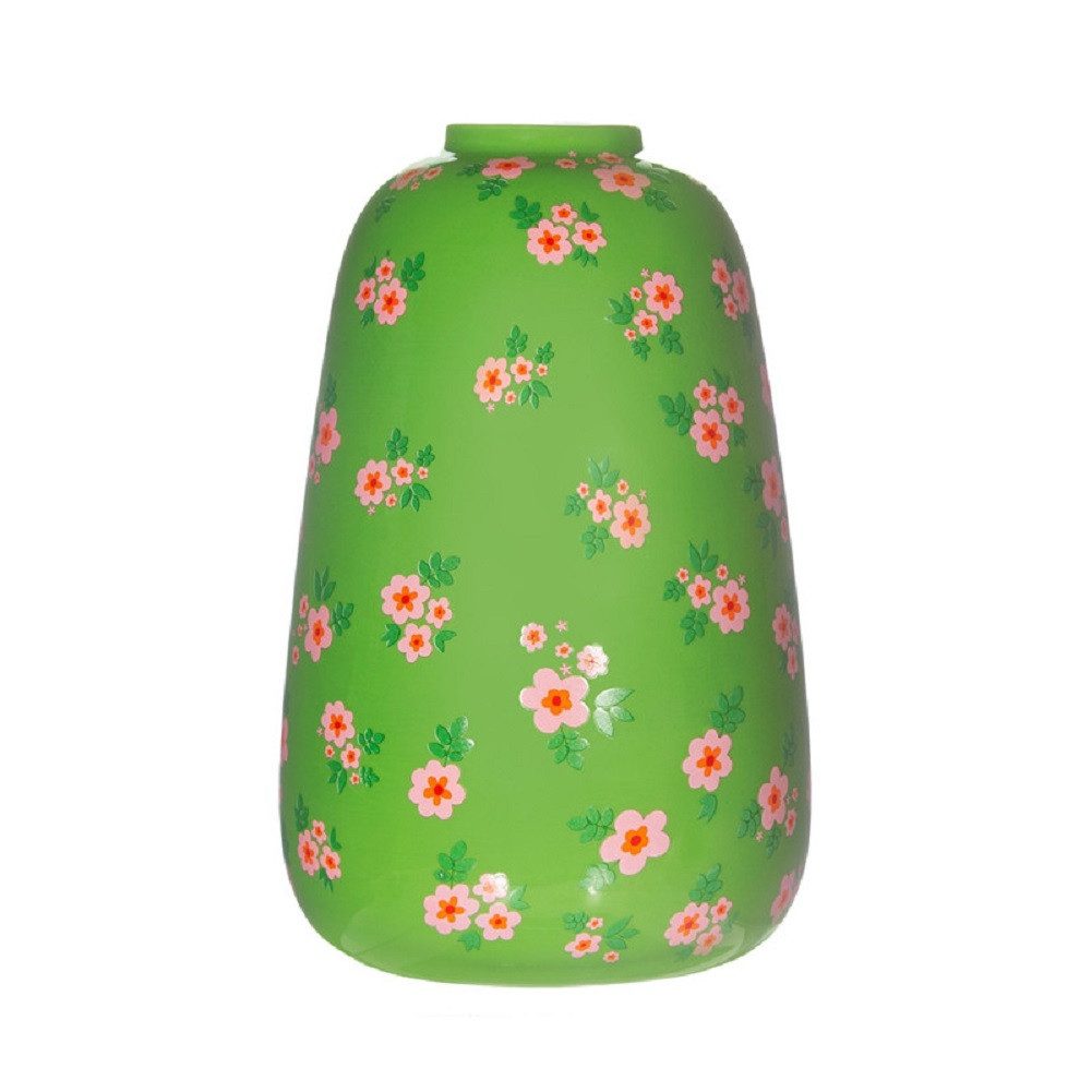 Sass & Belle Dekovase Frida Floral (Dolomit, 1 St., ca. Ø 15 x 21 cm, Boho, Frida Kahlo), Vase, mit hellen Primärfarben akzentuiert, handbemalt