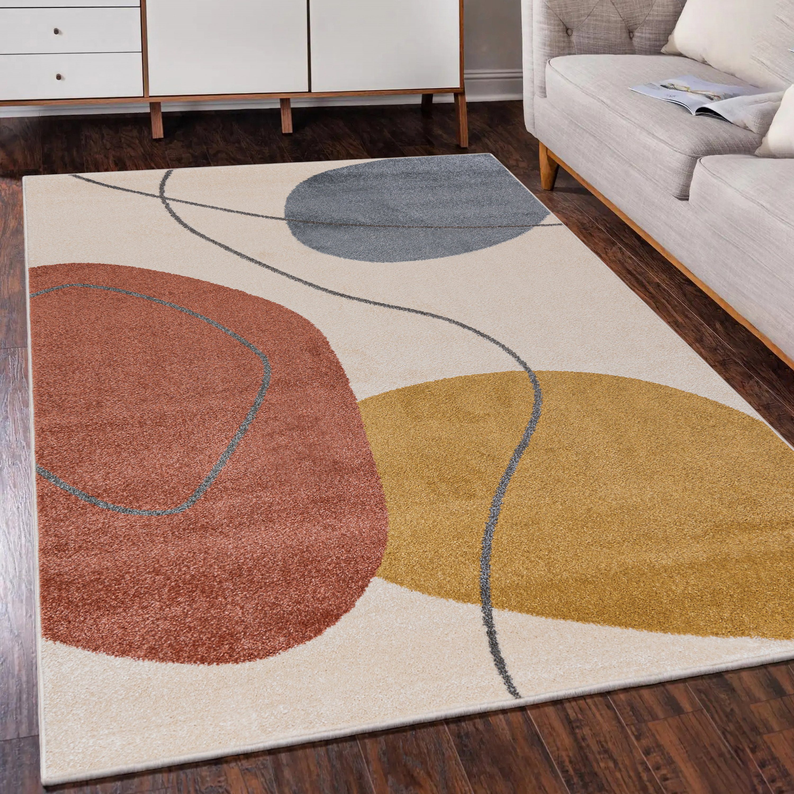 Mazovia Designteppich Modern Teppich Kurzflor Wohnzimmerteppich günstig online kaufen