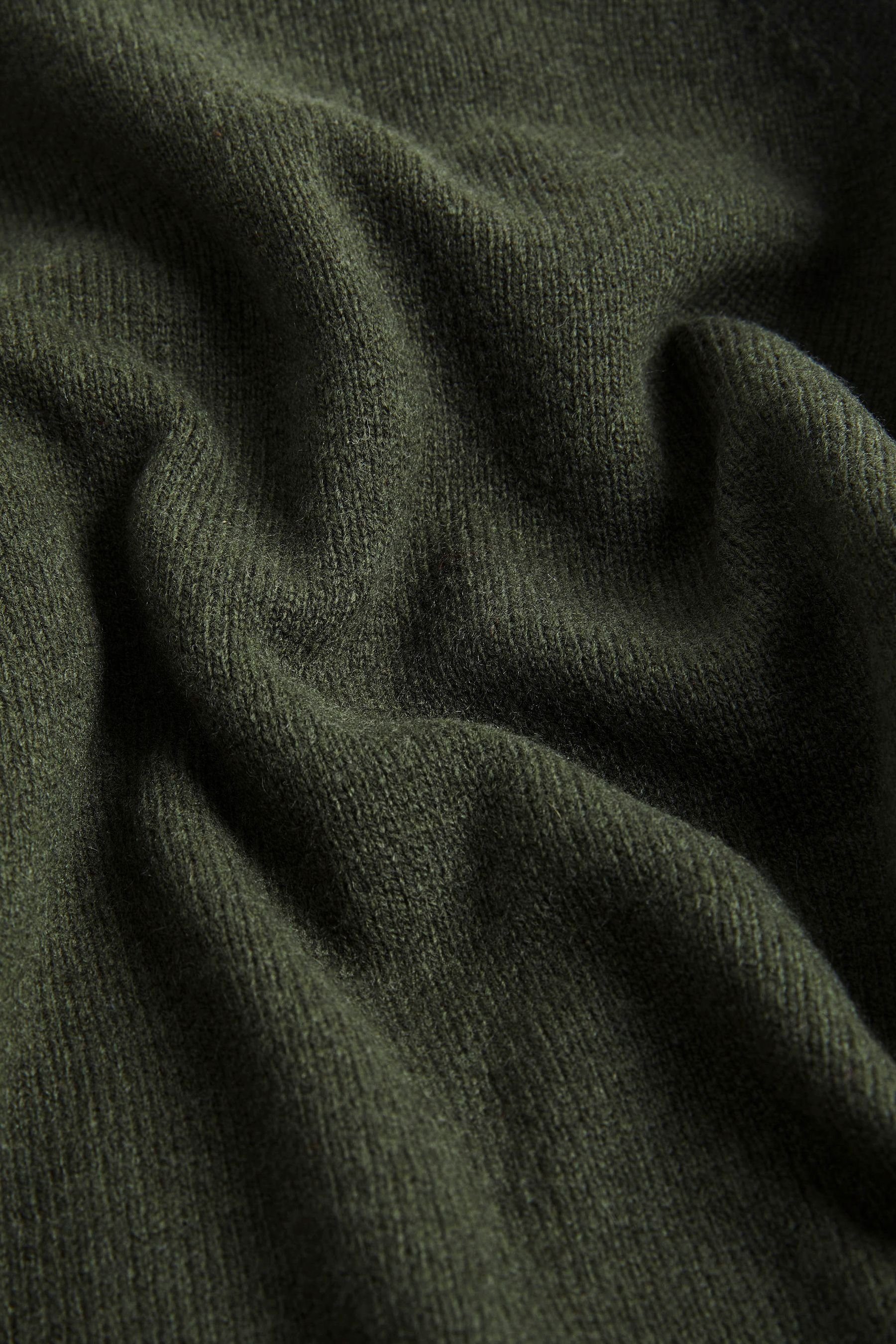 Premium-Pullover 100 % mit Khaki Lammwolle Rundhals Green Rundhalspullover Next (1-tlg)