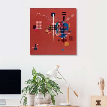 Posterlounge Holzbild Wassily Kandinsky, Dumpfes Rot, Wohnzimmer Modern Malerei