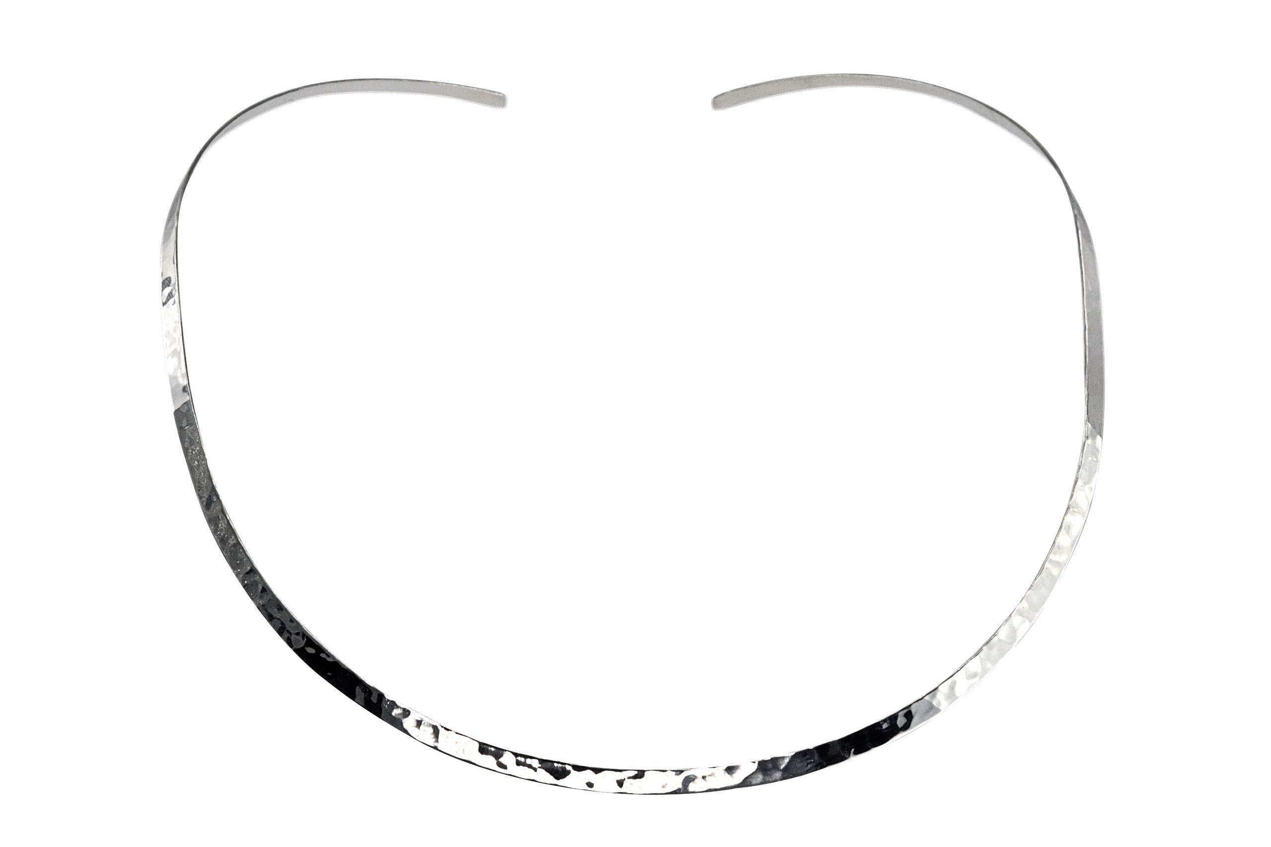 SILBERMOOS Halsreif Klassischer Halsreif "Hammerschlag", 925 Sterling Silber
