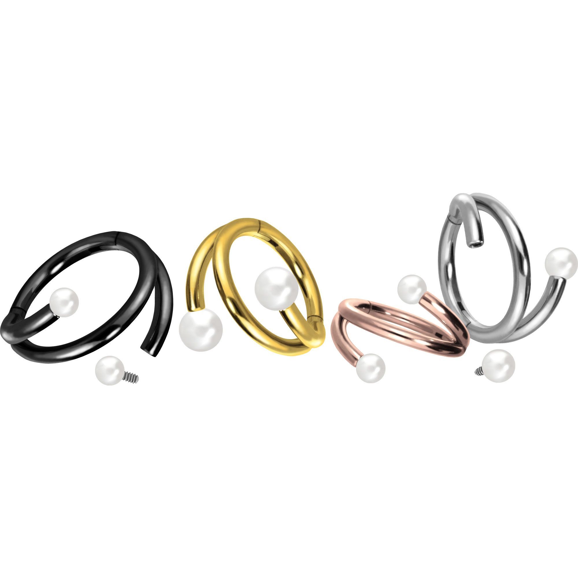 PIERCINGLINE Nasenpiercing Titan Segmentring Clicker mit Innengewinde 3 RINGE + 2 SYNTHETISCHE (Clicker, 1-tlg), Ohrpiercing für Conch, Helix, Tragus, Daith, Lobe