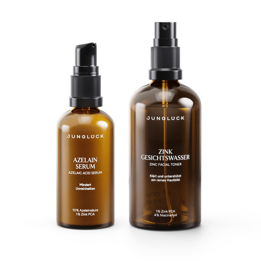 JUNGLÜCK Hautpflege-Set Bye Bye Pickel Kombi, 1-tlg., deine Kombi aus Zink Gesichtswasser und Azelain Serum