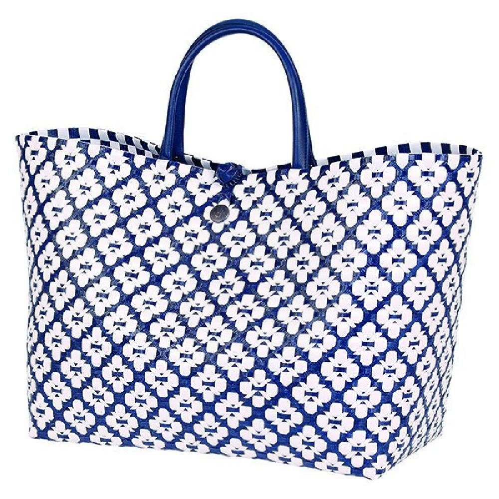 Handed By Einkaufskorb Handed White Navy Pattern Shopper By Motif Bag With