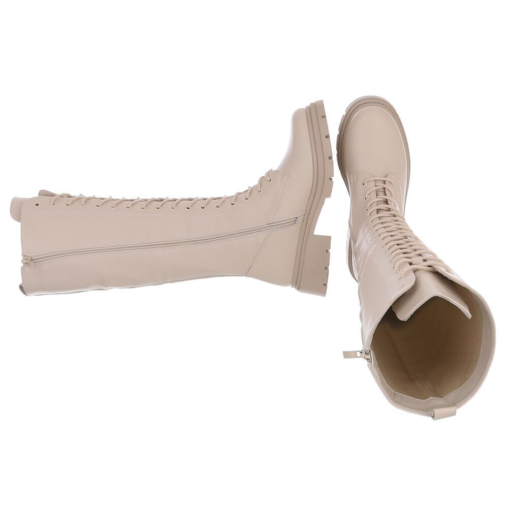 Ital-Design Langer Schnürstiefel für Damen – Komfortabel und stilvoll Plate günstig online kaufen