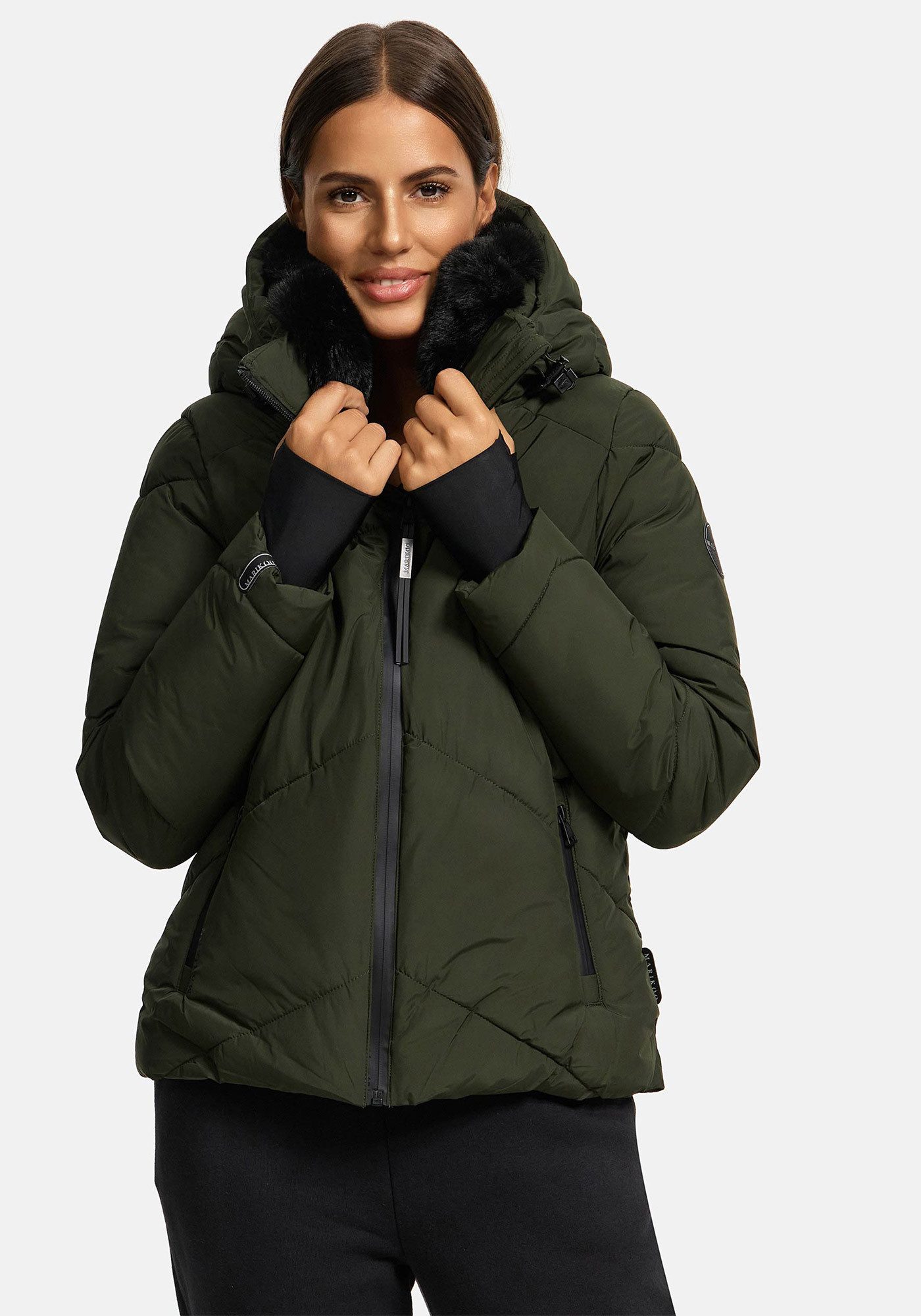 Marikoo Winterjacke Simaraa mit abnehmbarem Kunstfellkragen