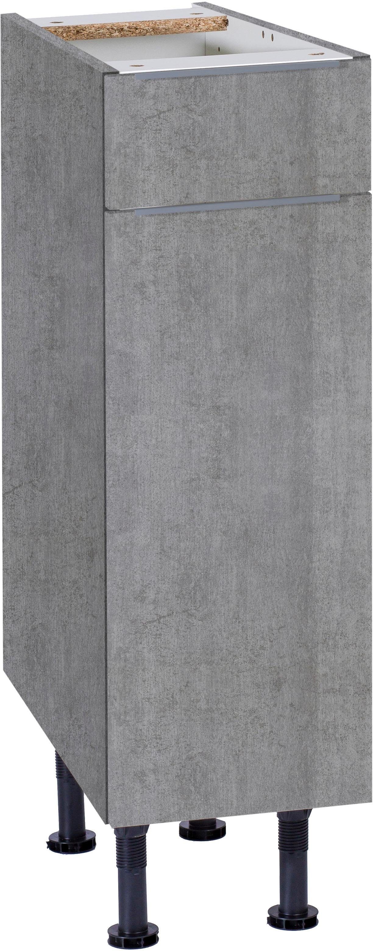 | Unterschrank Tara Vollauszug Breite Soft-Close-Funktion, cm und mit betonfarben betonfarben OPTIFIT 30