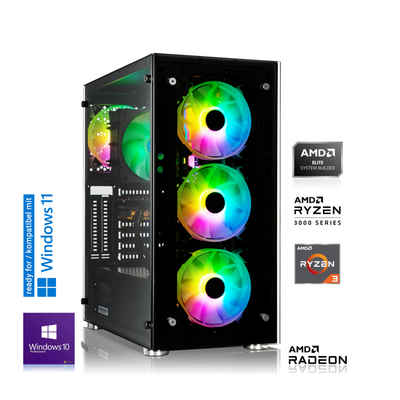 Memory PC Windows 11 Pro Gaming-PC (AMD Ryzen 3 3200G, Radeon Onboard Graphics, 16 GB RAM, 500 GB SSD, Luftkühlung)
