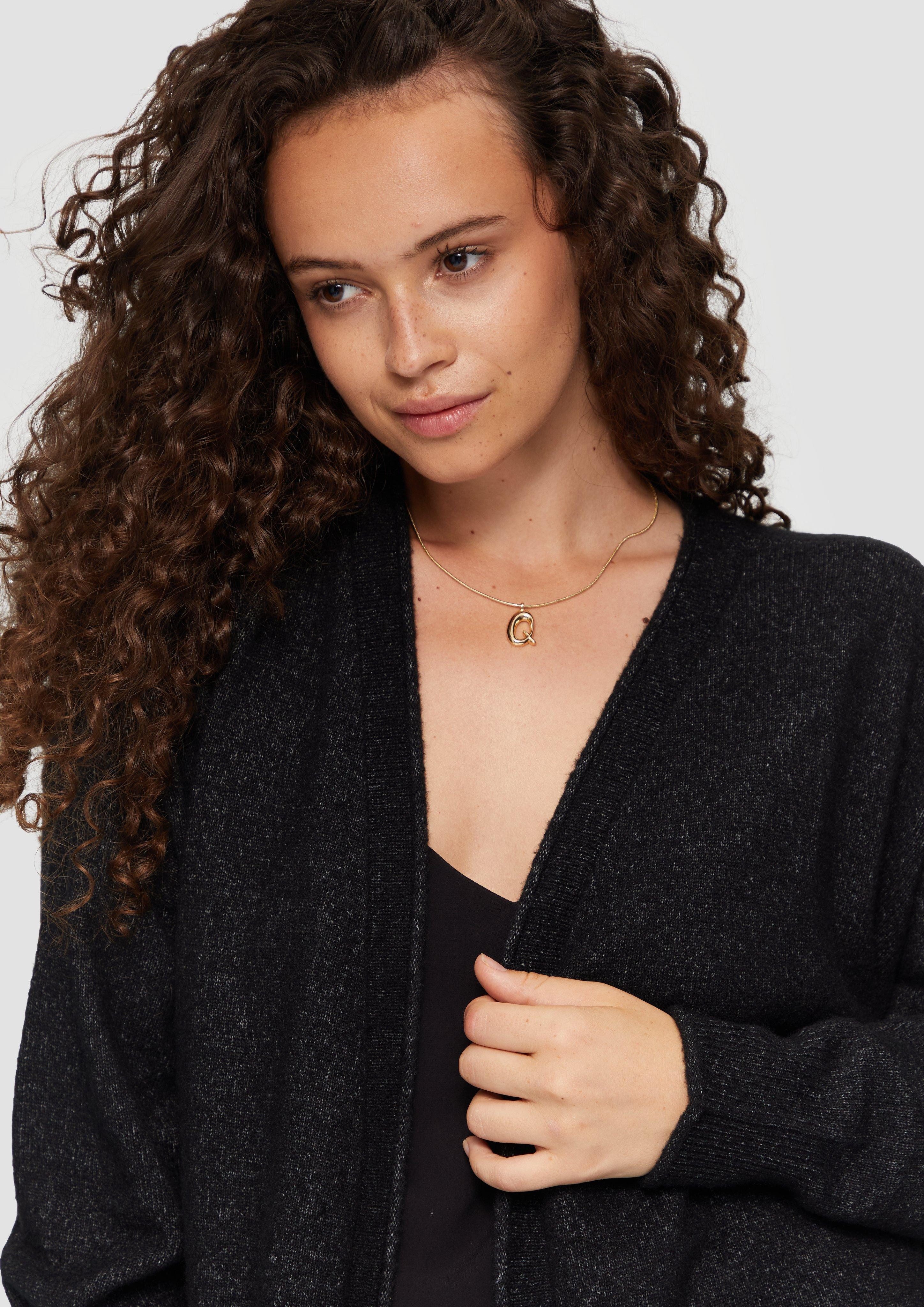 QS Strickjacke Weiche Strickjacke mit Rollkante günstig online kaufen