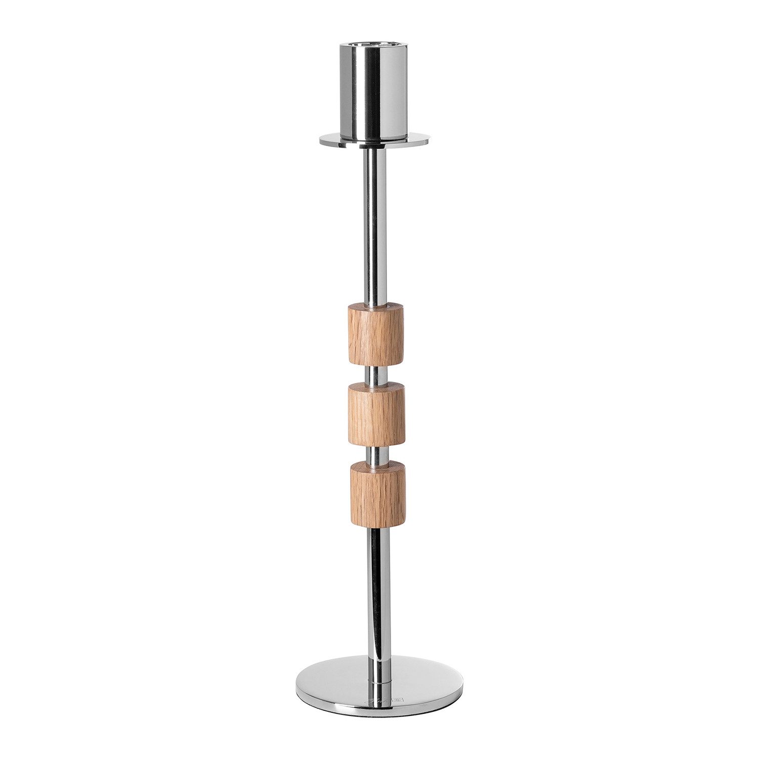 Fink Торшеры PORTERO Leuchter - braun/silber - Alu/Edelstahl/Eiche - H. 36cm x Ø9cm (1x Leuchter, 1 St., Kandelaber - Armleuchter), Подсвечник - Торшеры - Lichterhalter - Lichtträger