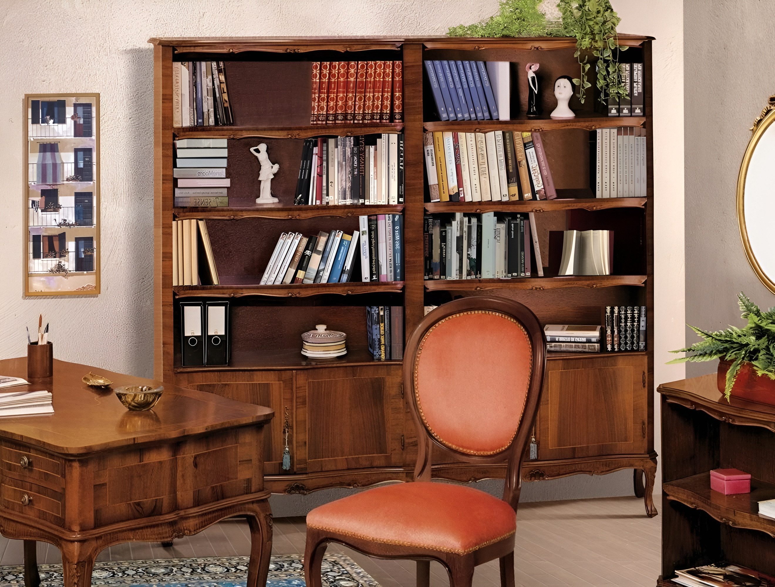 Xlmoebel Aktenschrank Elegantes freistehendes Bücherregal aus braunem Holz (Bücherregal) Hergestellt in Europa