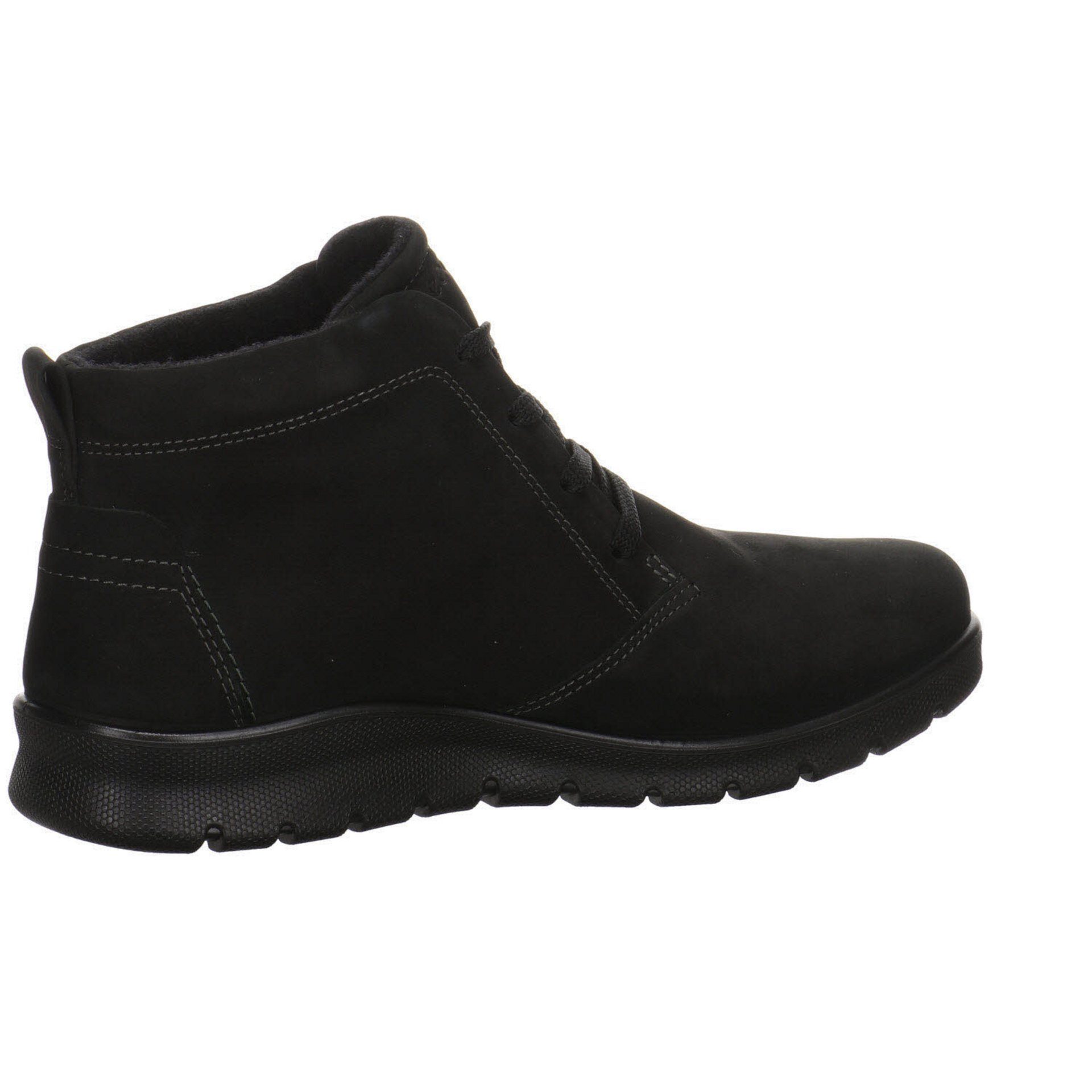 Schuhe Boots Stiefeletten black Babett Schnürstiefelette Damen Ecco Nubukleder