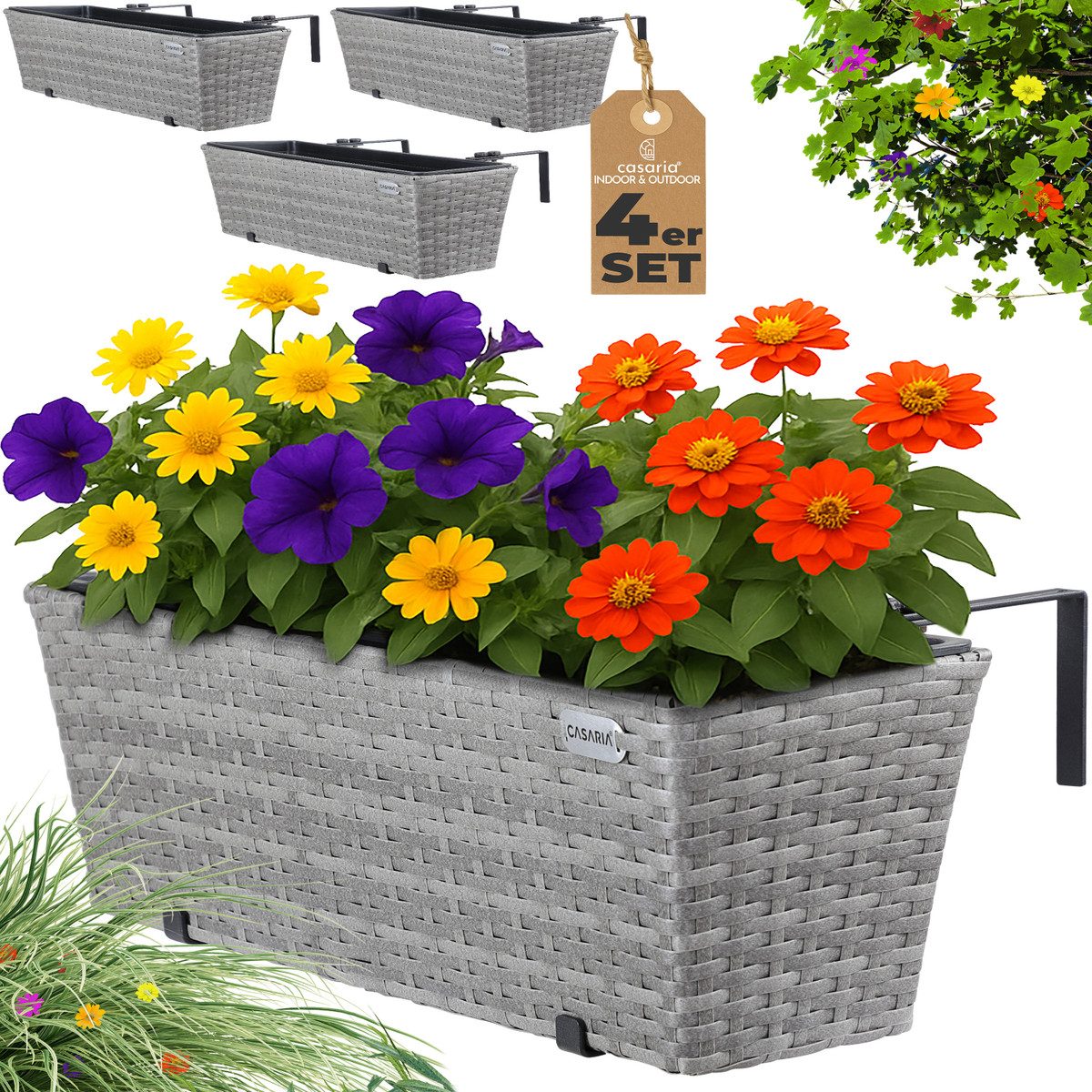 Casaria Blumenkasten, 4er Set 11 Liter günstig online kaufen