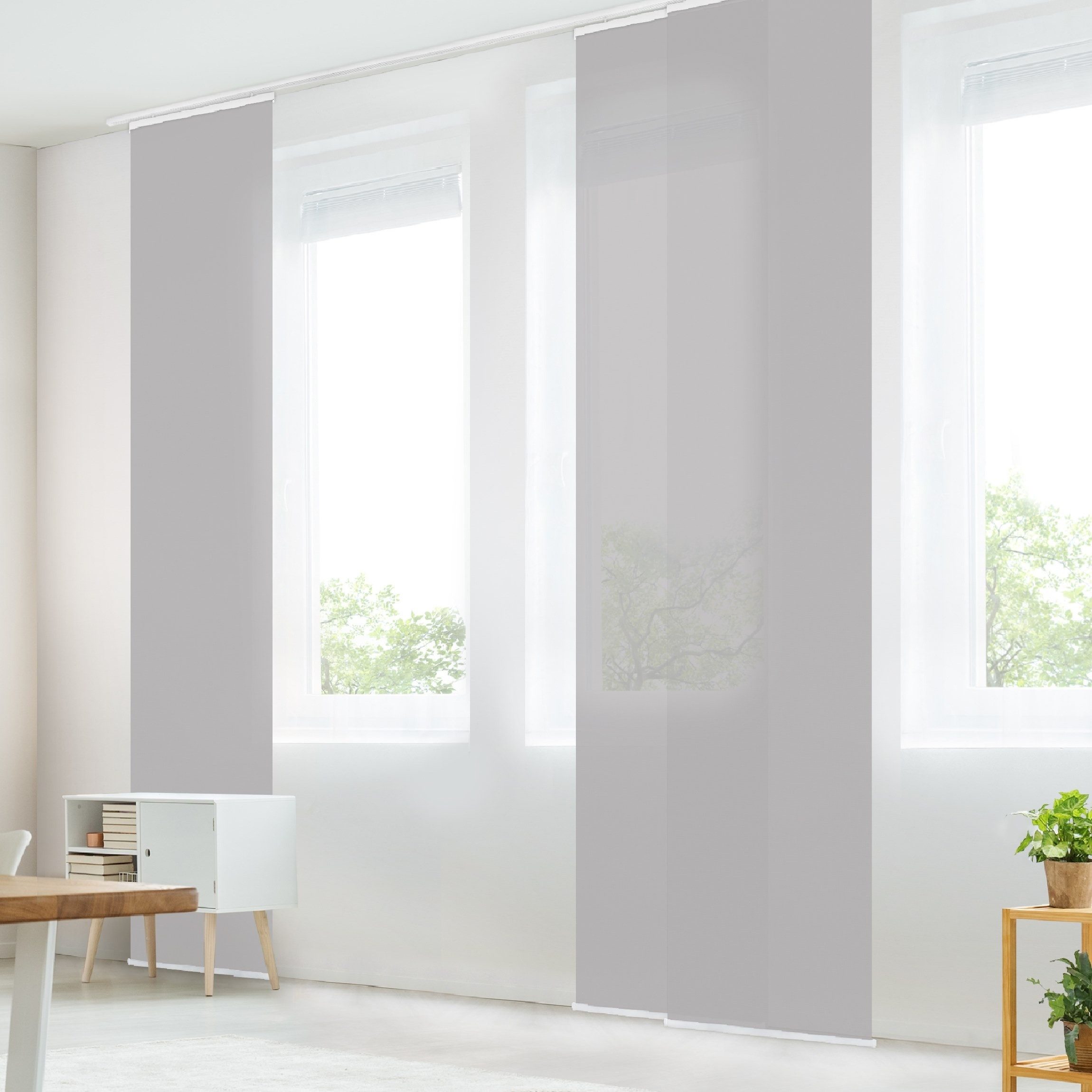Bilderdepot24 Schiebegardine modern Flächenvorhang blickdicht Achatgrau, günstig online kaufen