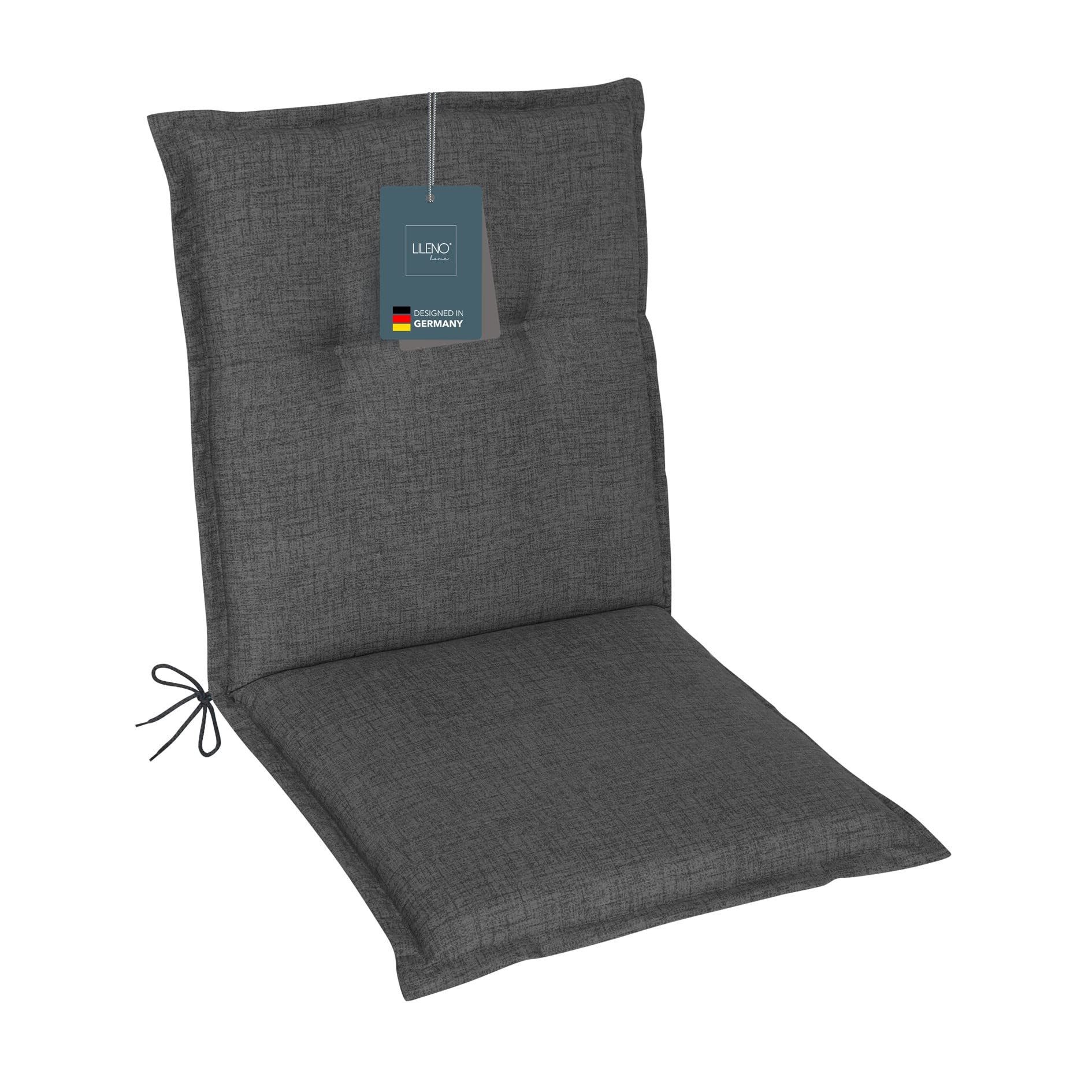 LILENO HOME Polsterauflage Niedriglehner, bequeme Sitzauflage für Gartenstühle, Stuhlkissen, (1 St., 1er Set), Gartenstuhl Auflage Anthrazit, Sitzpolster waschbar