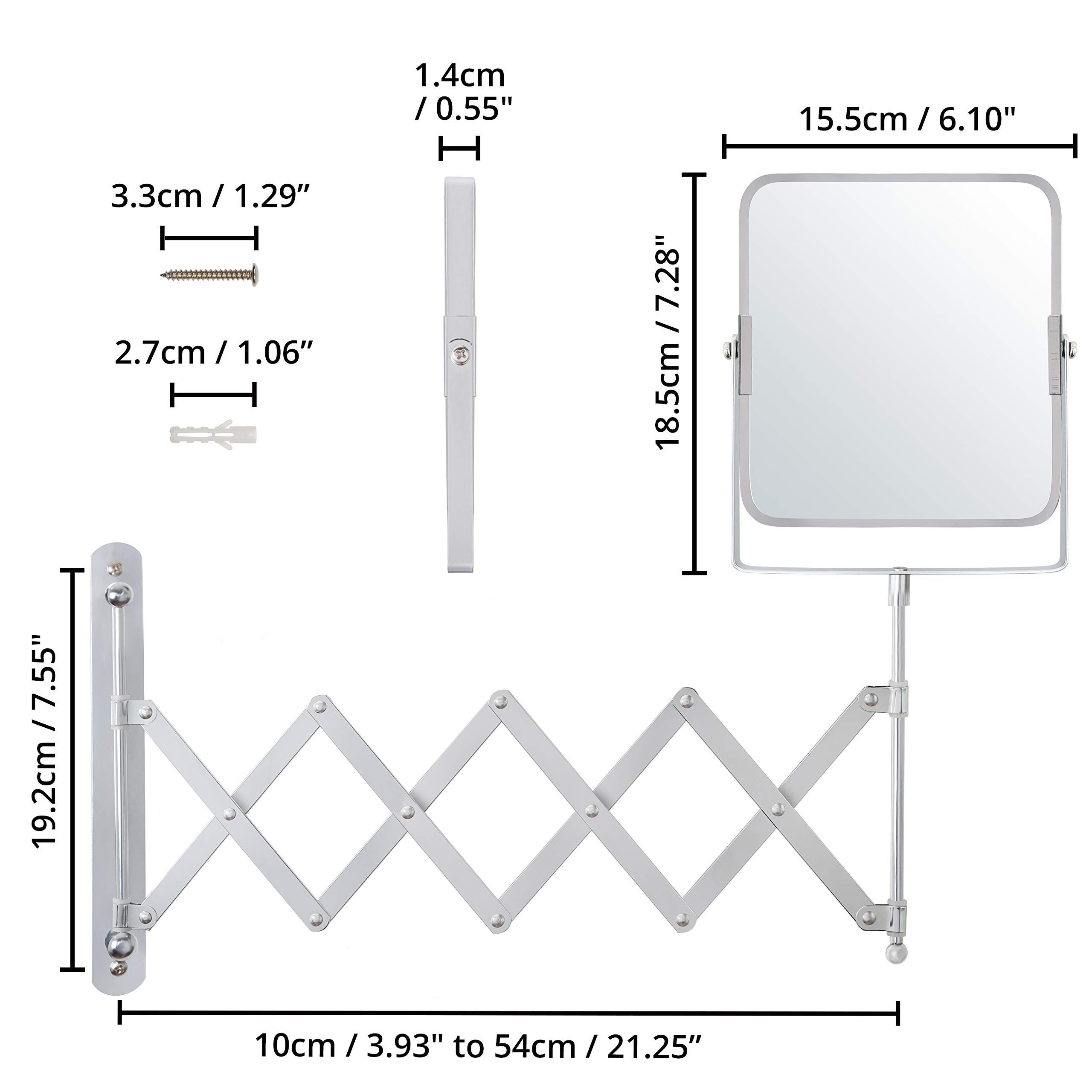 Belle Vous Kosmetikspiegel Ausziehbarer Wand-Kosmetikspiegel in Chromoptik günstig online kaufen