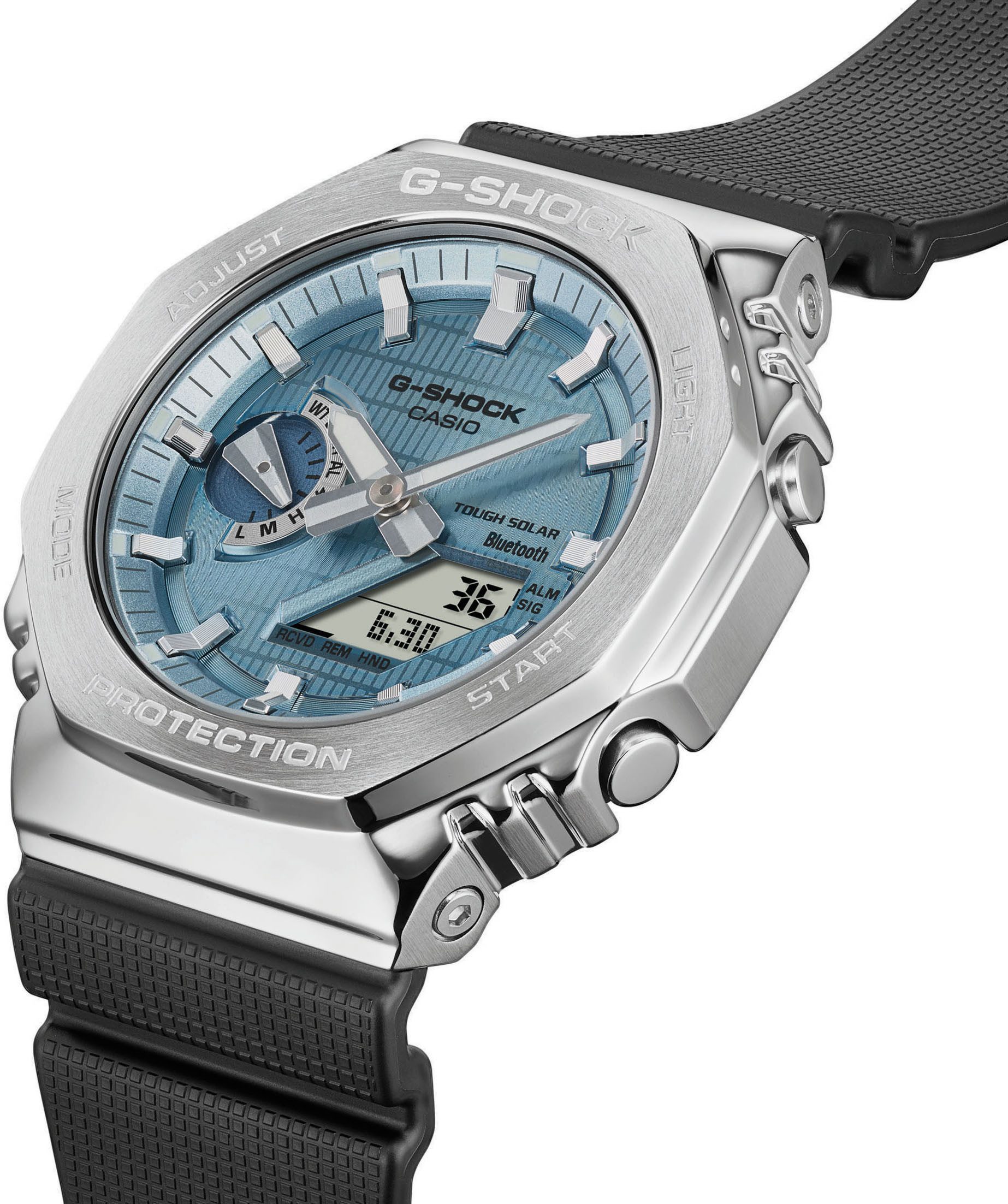 CASIO G-SHOCK GBM-2100A Smartwatch, Armbanduhr, Herrenuhr, Bluetooth, Resinarmband,Weltzeit, Phone Finder