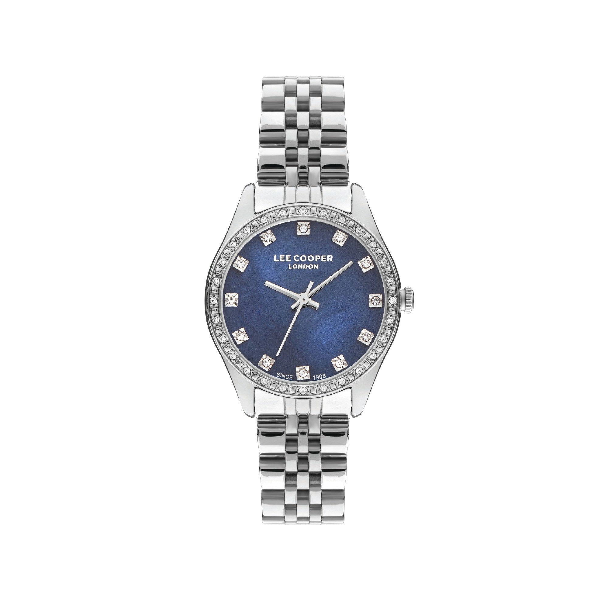 Lee Cooper Quarzuhr Damenuhr mit Metallarmband, 33 mm, Damen Armbanduhr LC07818.390, Mineralglas, 3 ATM, inkl. Geschenkbox