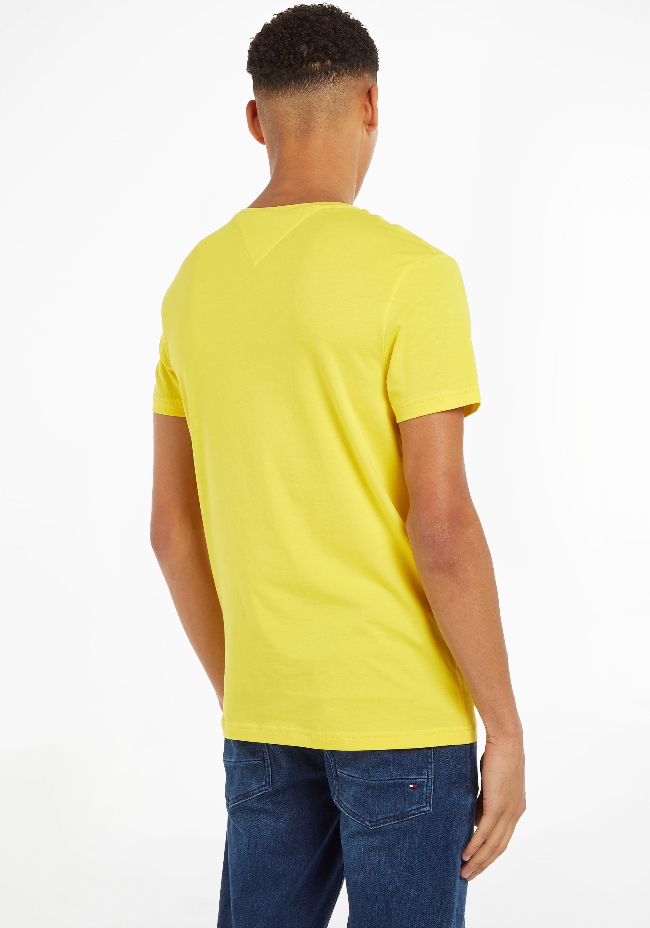 Tommy Vivid FIT SLIM TEE T-Shirt Yellow Hilfiger STRETCH