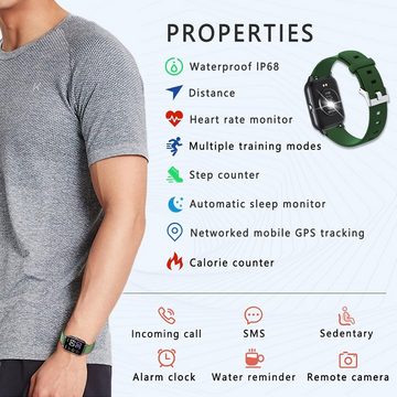 MicLee Smartwatch (1,69 Zoll, Android iOS), Fitness Tracker Schrittzähler Uhr Musiksteuerung Sportuhr Wasserdicht