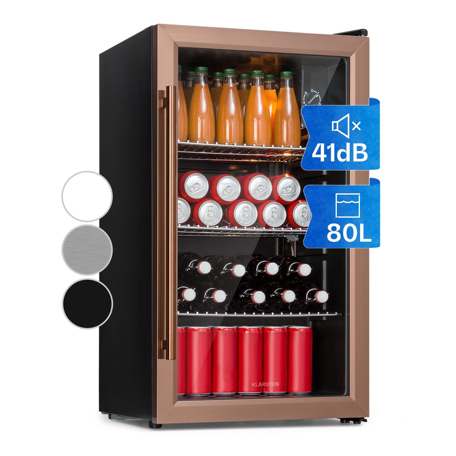 Klarstein Getränkekühlschrank Beersafe XXL Kühlschrank 80 Liter 3 Böden
