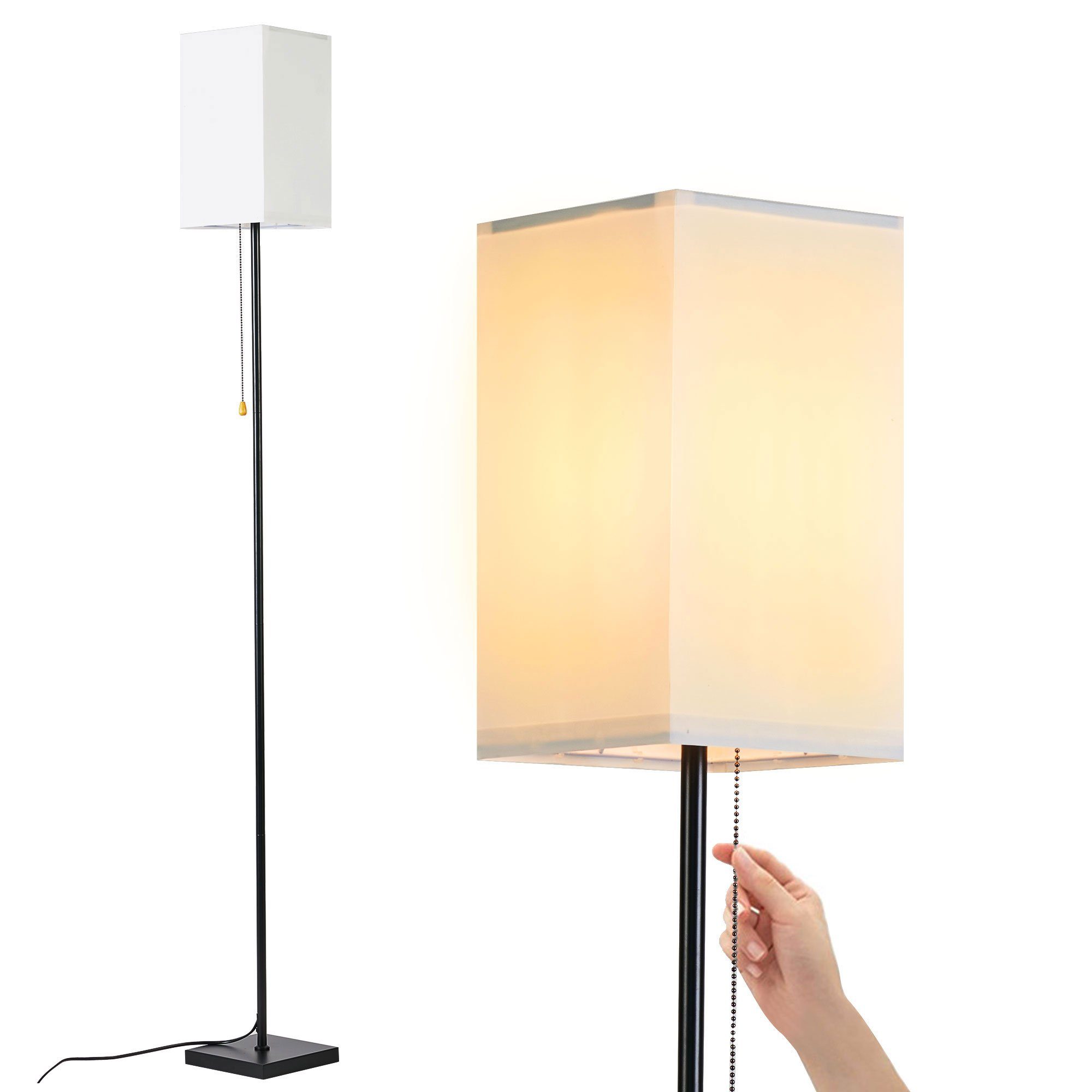 Daskoo LED Stehlampe Standleuchte Leselampe Wohnzimmer, inklusive Leuchtmittel, H166cm, LED wechselbar, Warmweiß, 3000K, LED Standleuchte