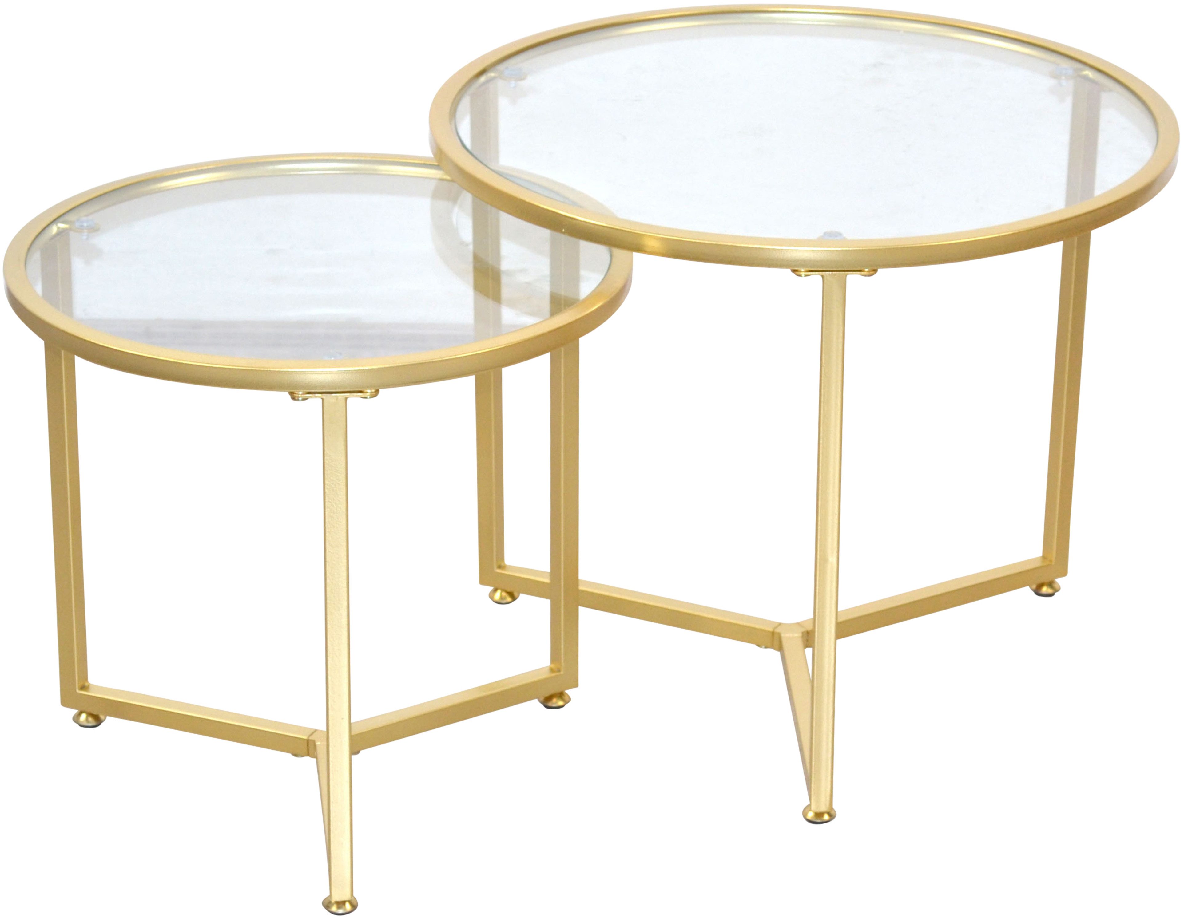 ACTONA GROUP Satztisch Alina (Set, 2-St., 2tlg. Set), Sicherheits-Klarglasplatte