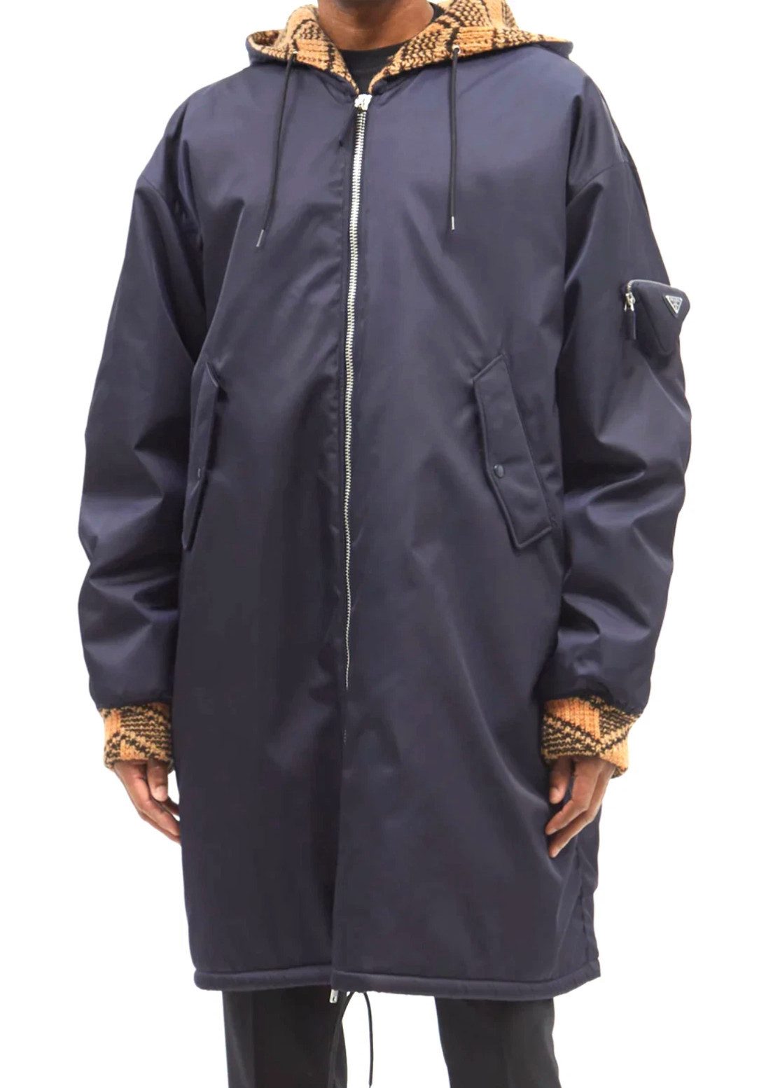 PRADA Parka Oversized Logo-Placket Gabardine Mantel Jacke Unisex Voll gefüttert,komfortabel und isolierend