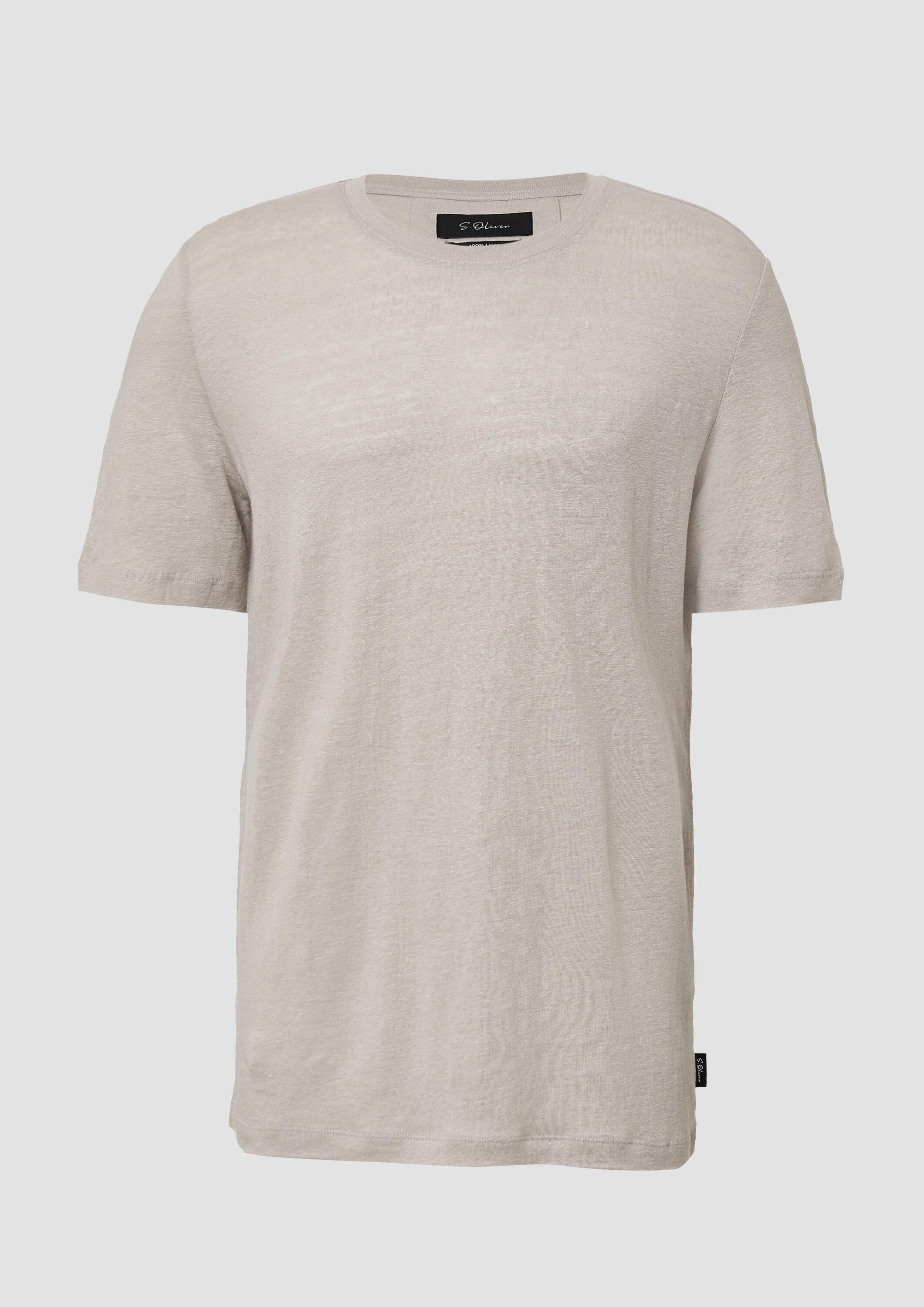 s.Oliver Kurzarmshirt T-Shirt Hochwertiges Flammgarn-Shirt aus Leinen