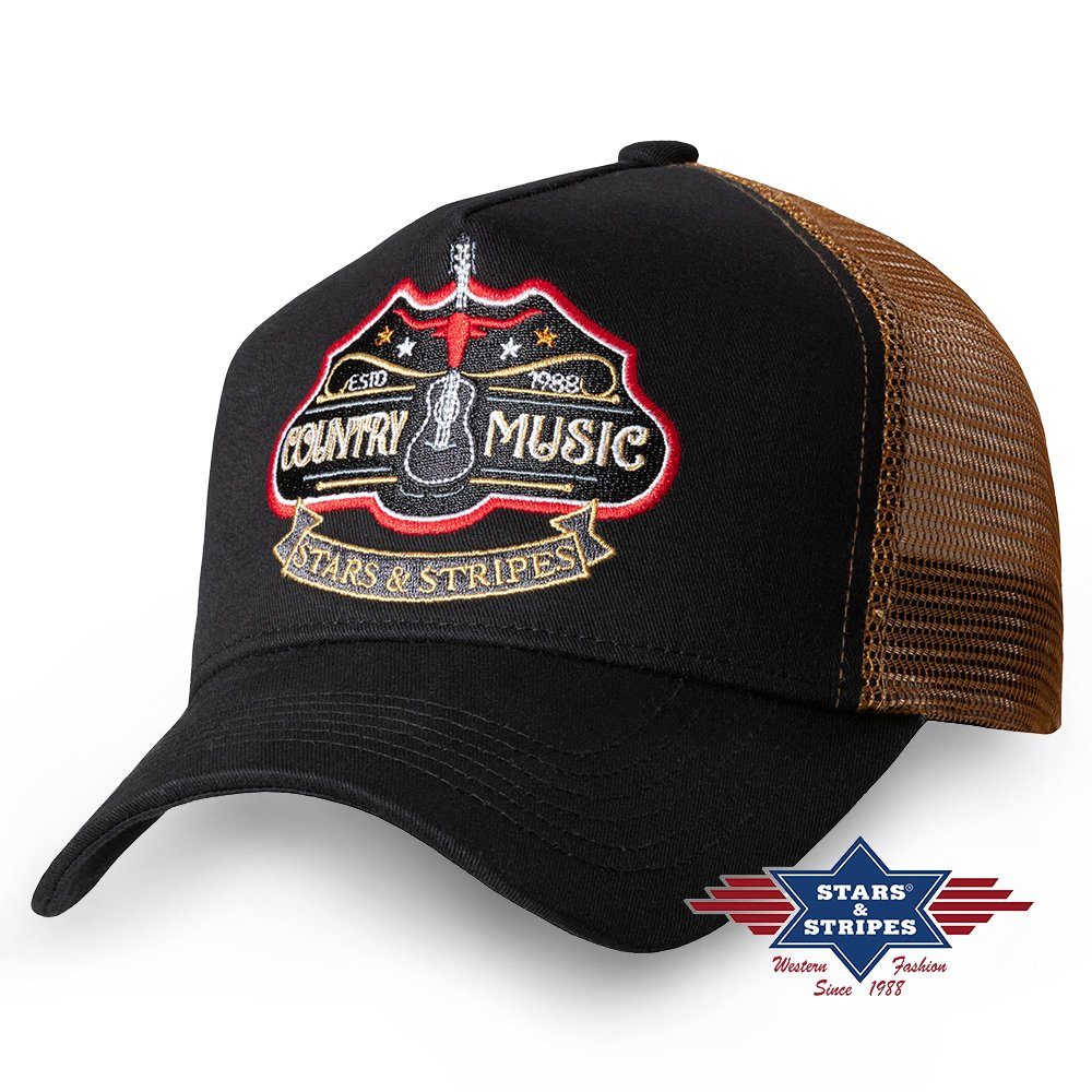 Stars & Stripes Baseball Cap Western Trucker Cap von Stars & Stripes bestickt Country Music