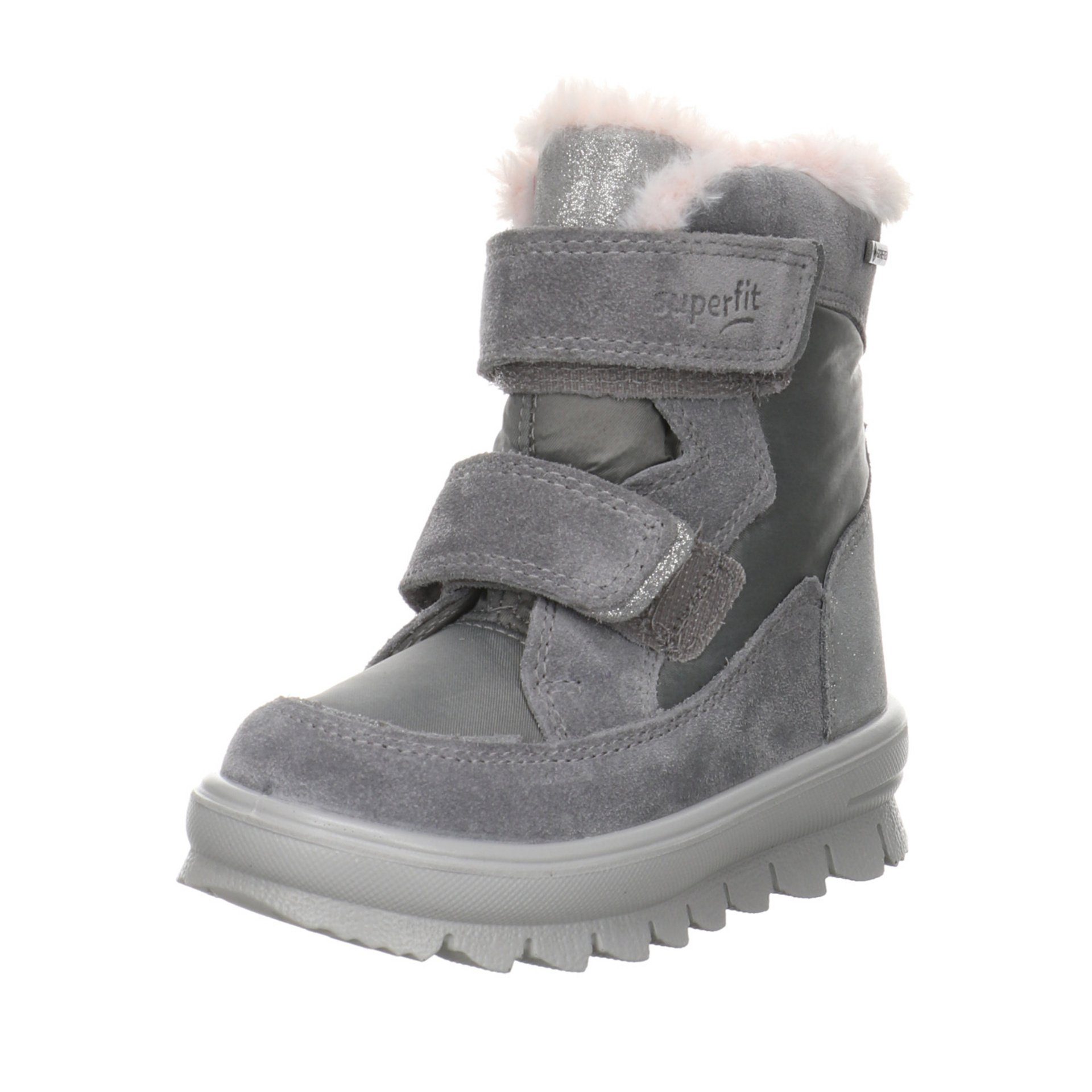 Superfit Flavia Boots Leder-/Textilkombination uni HELLGRAU Leder-/Textilkombination Winterboots