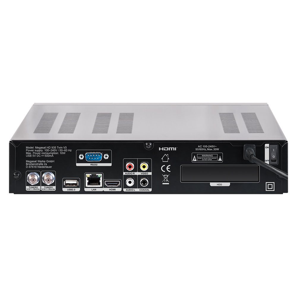 HD HDTV V3 USB Satellitenreceiver ready Stream Live Mediacenter Megasat 935 Twin Receiver PVR Sat