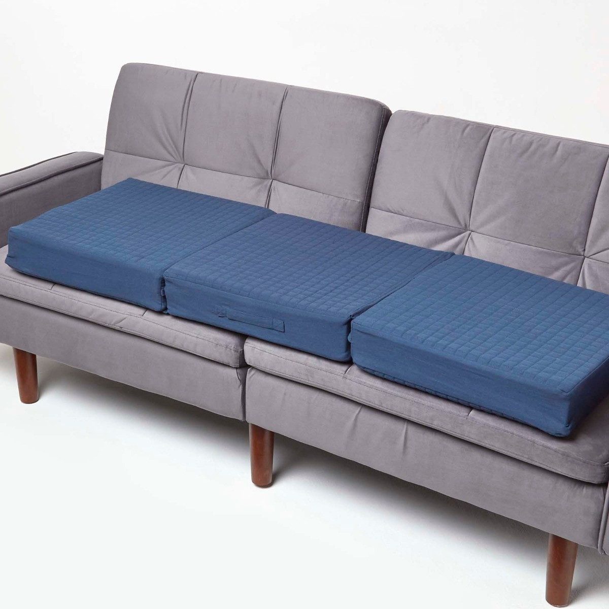 Homescapes Sitzkissen Sofa-Auflage 150 x 50 cm 3-Sitzer dunkelblau Sitzkissen orthopädisch